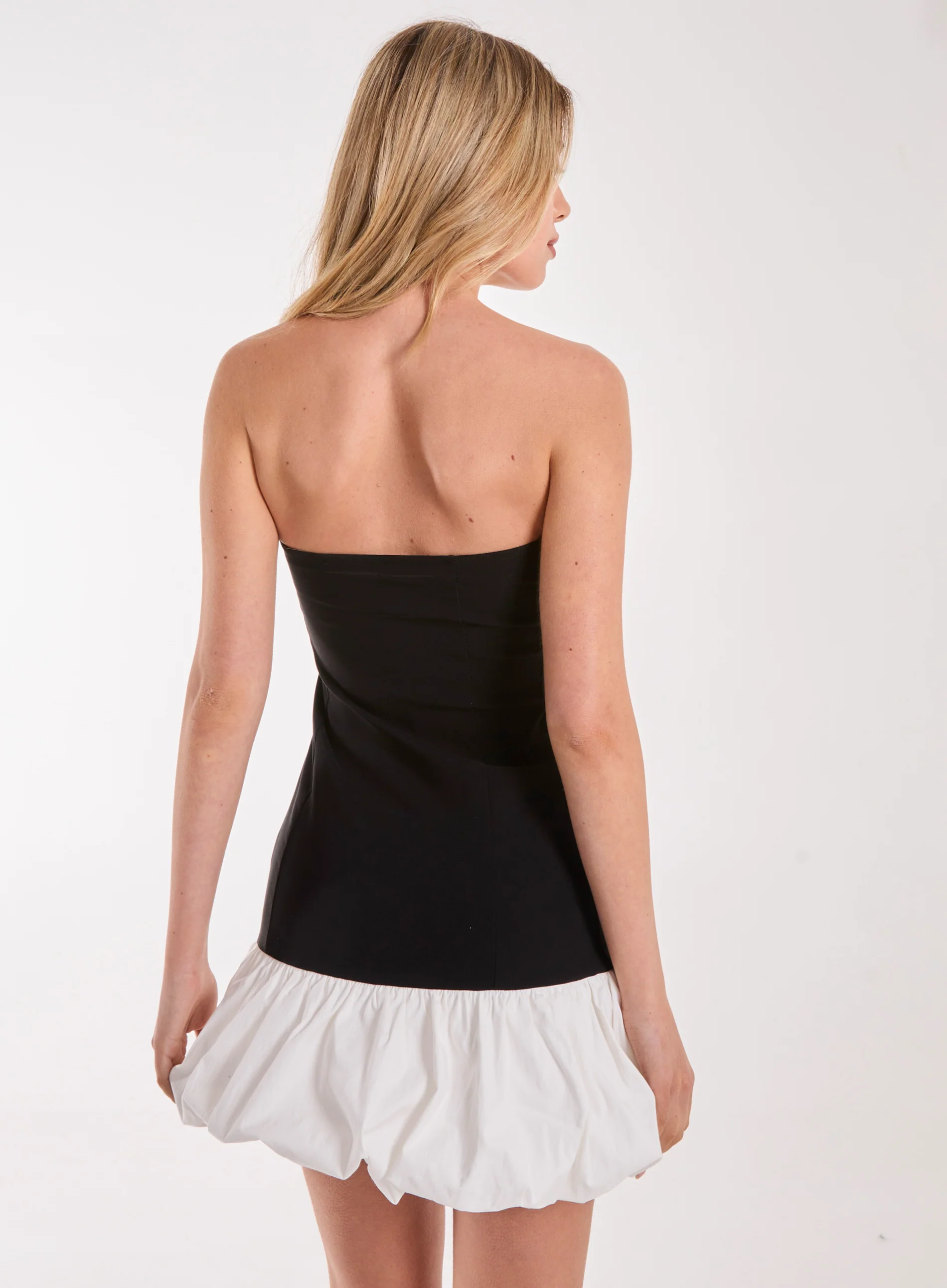 Contrast Puffball Mini Dress - Image 4