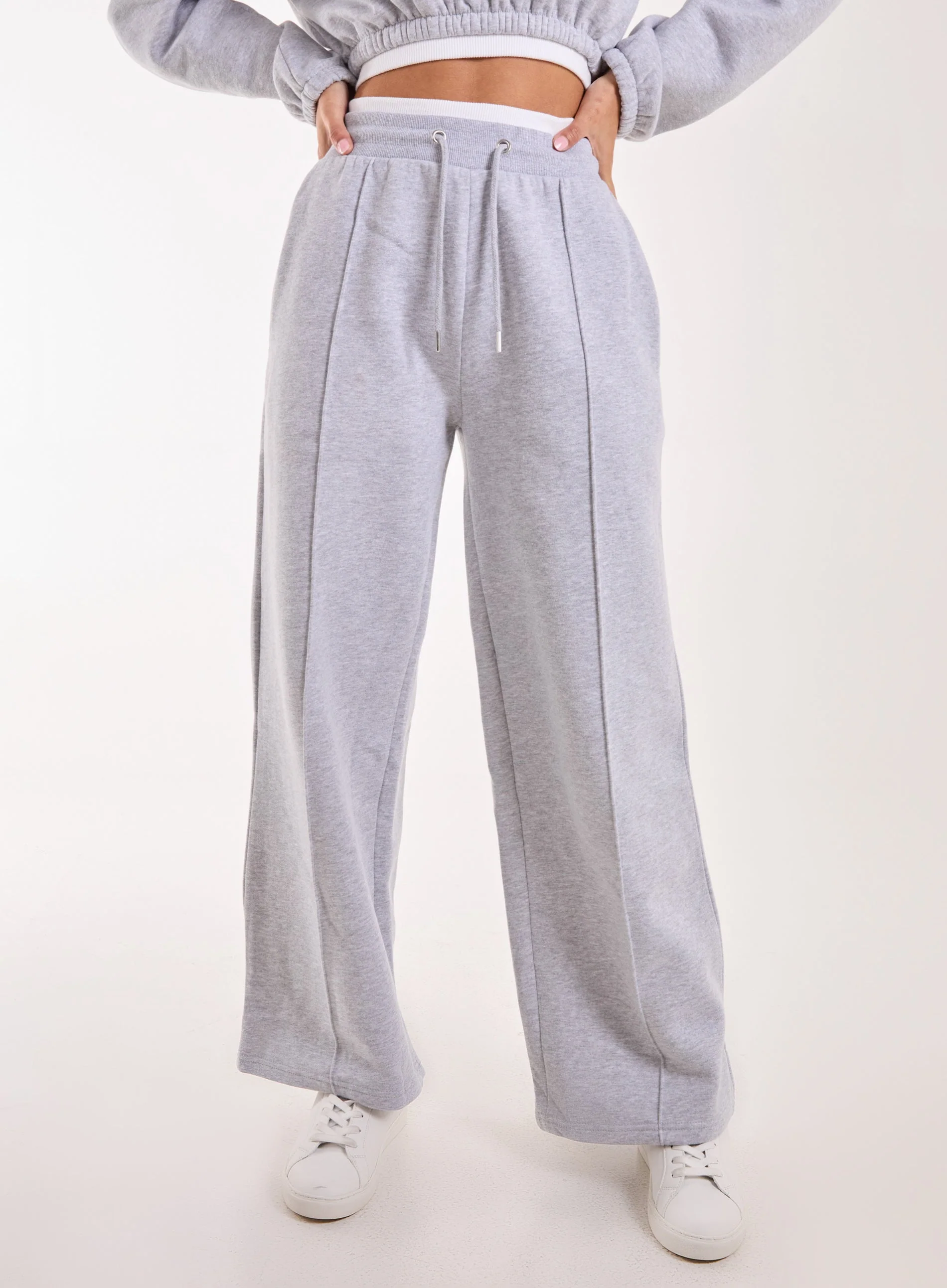 Contrast Waist Band Wide Joggers - Image 2