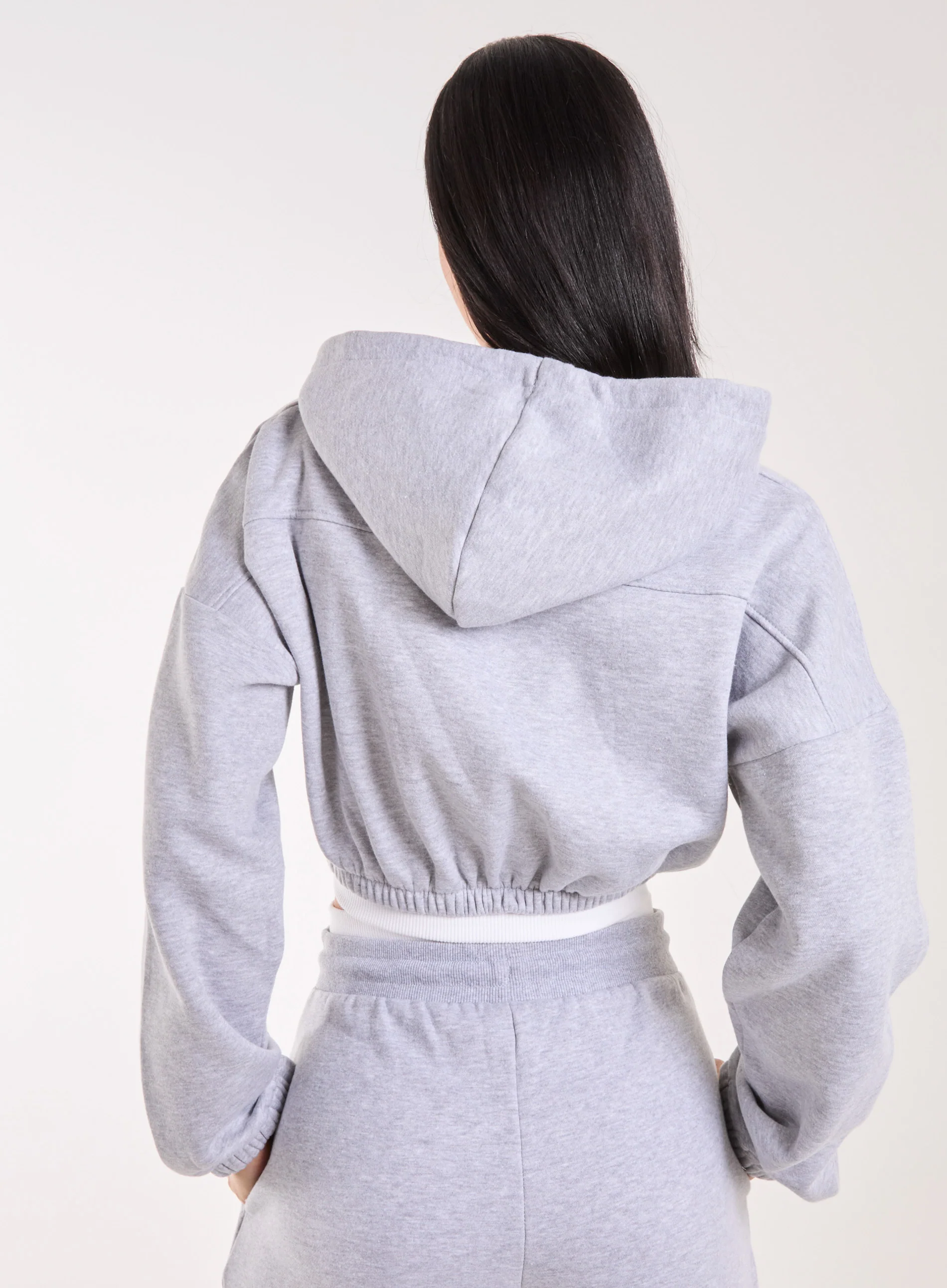 Contrast Waistband Cropped Hoodie - Image 4