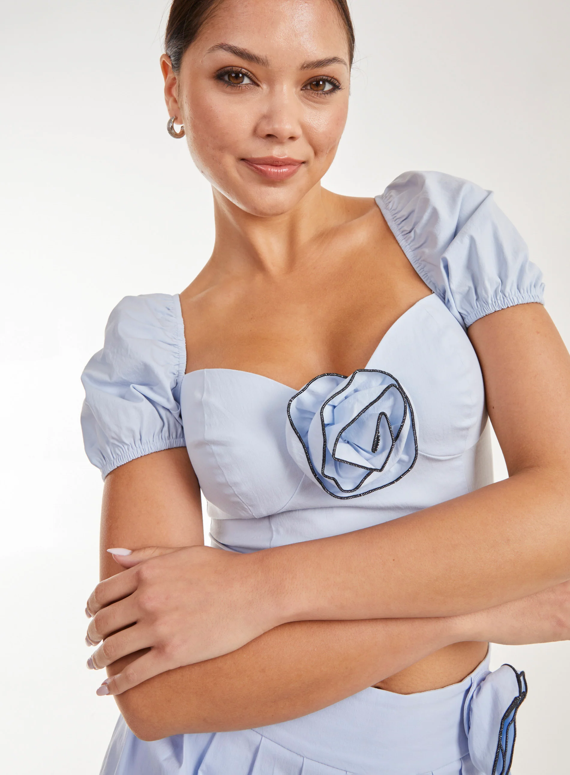 Corsage Puff Sleeve Top - Image 4