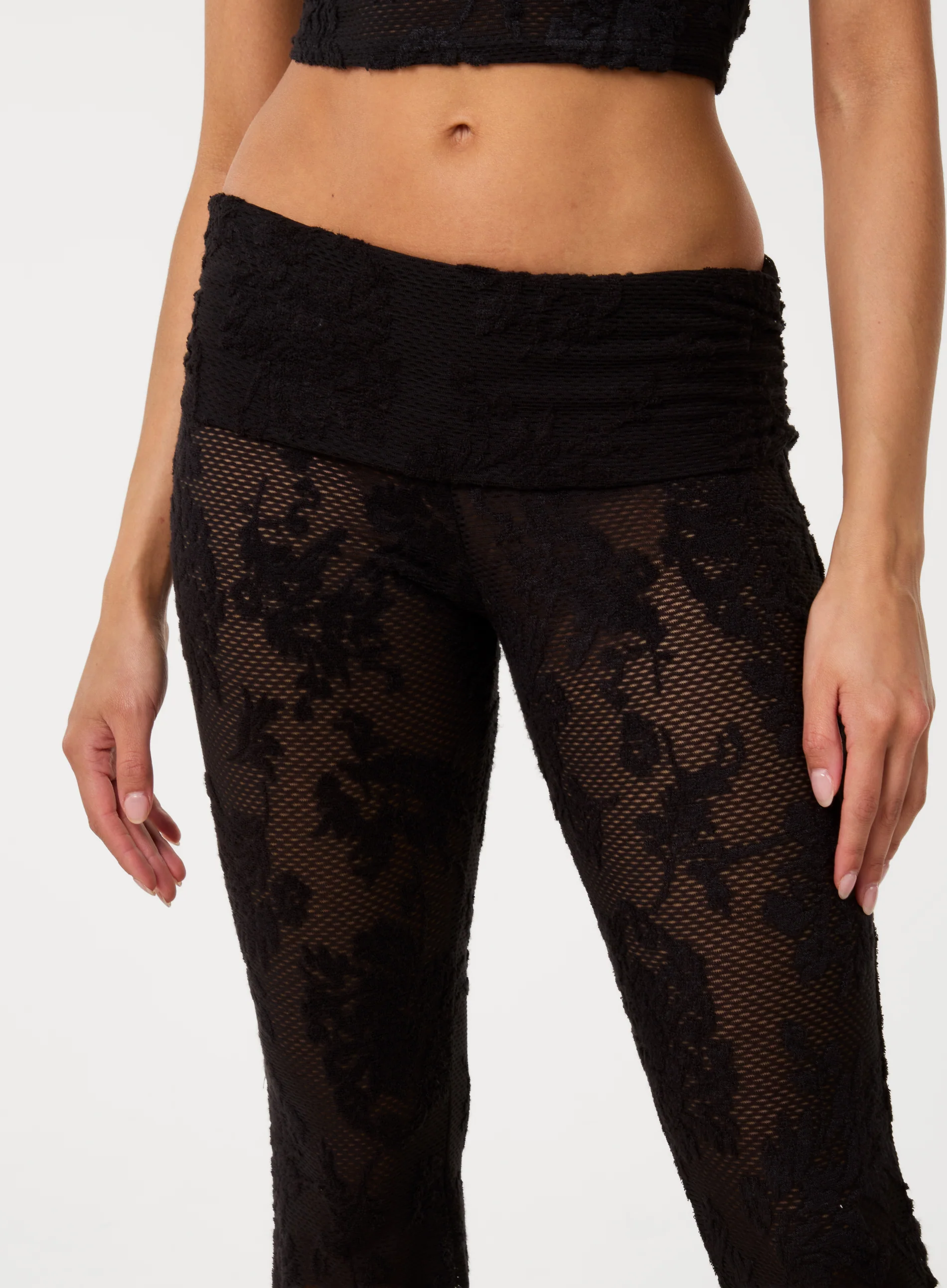 Crochet Lace Flare Trousers - Image 2