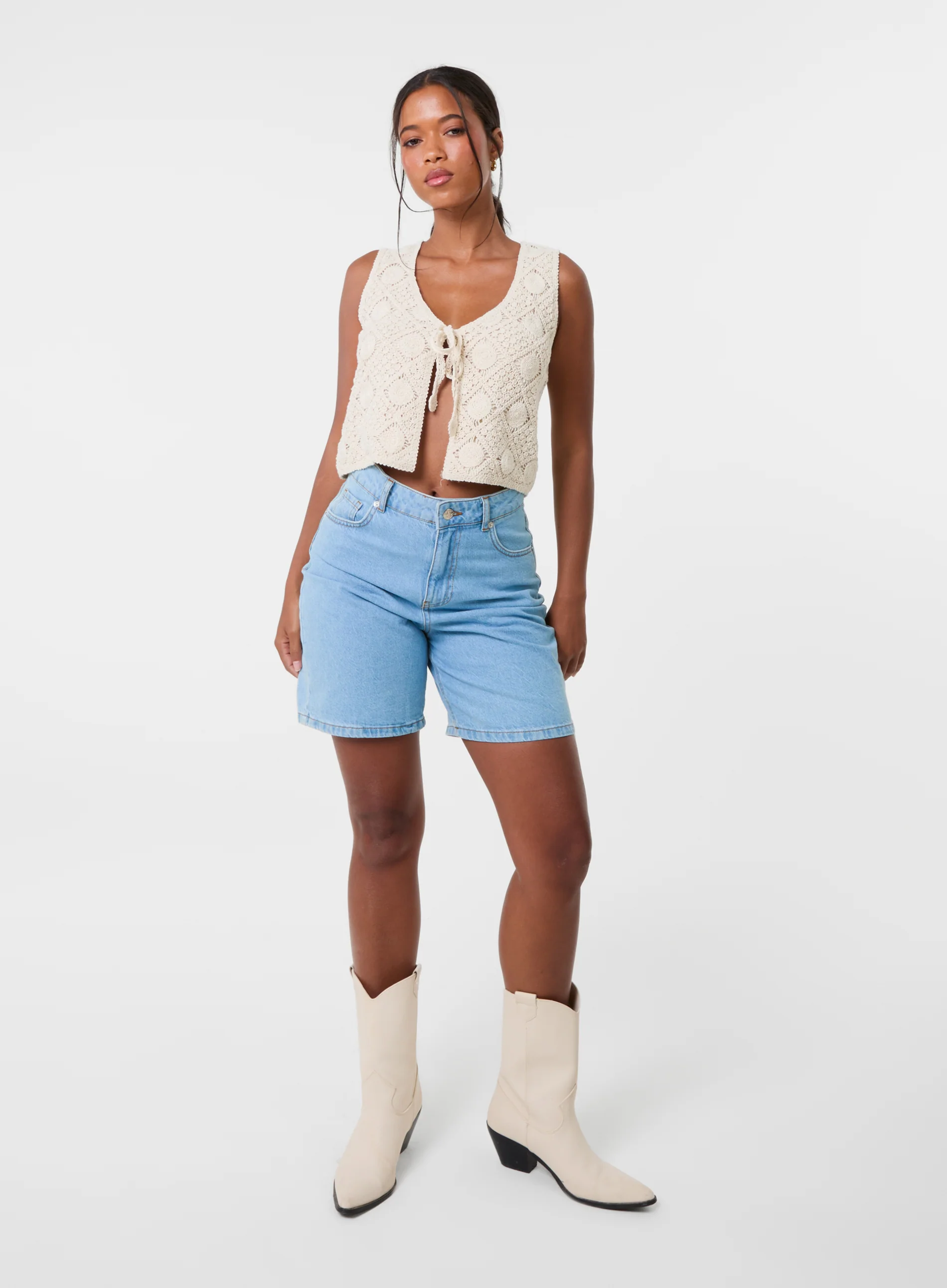 Crochet Tie Front Waistcoat - Image 2