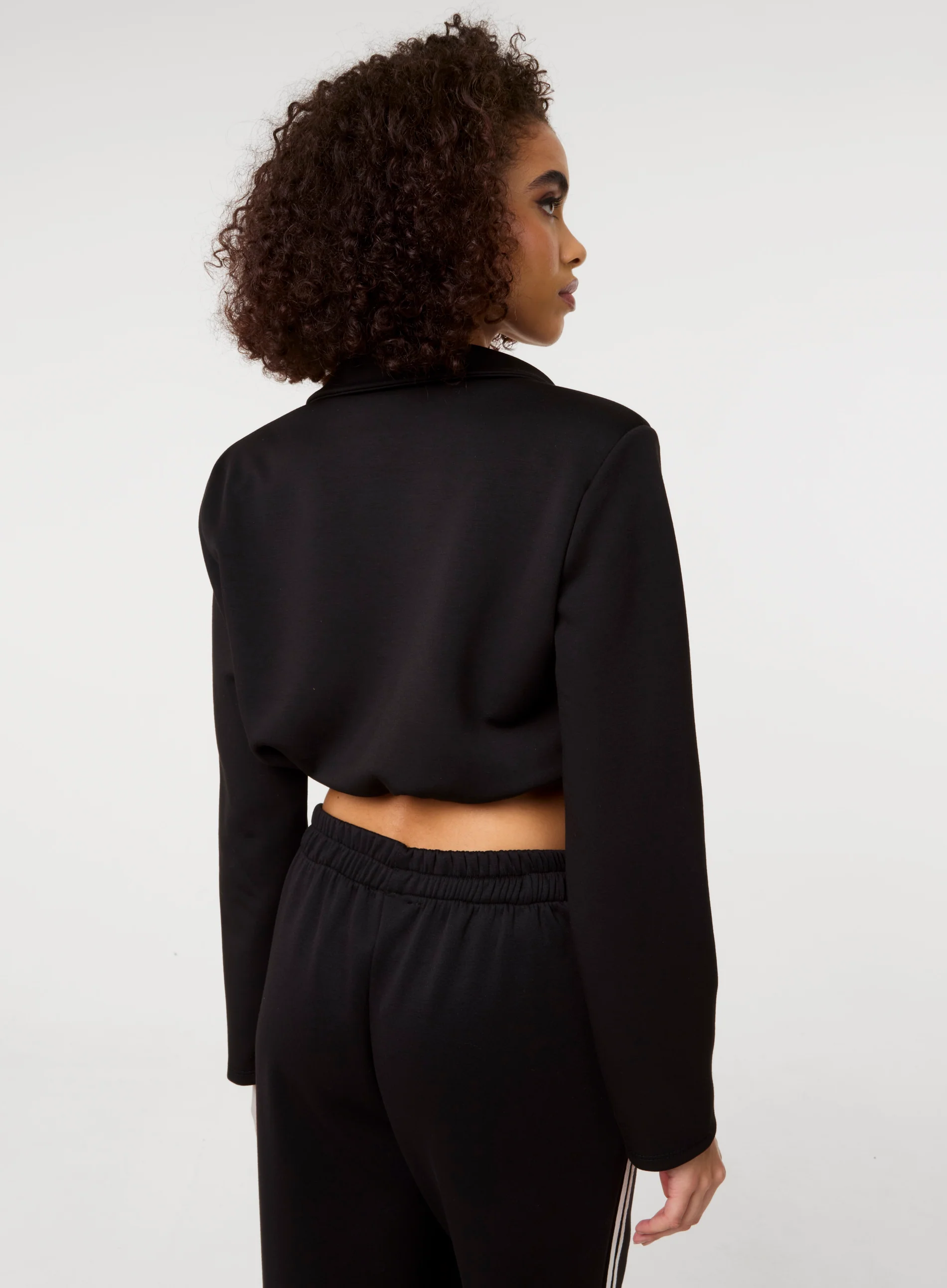 Crop One Button Puffball Blazer Jacket - Image 4