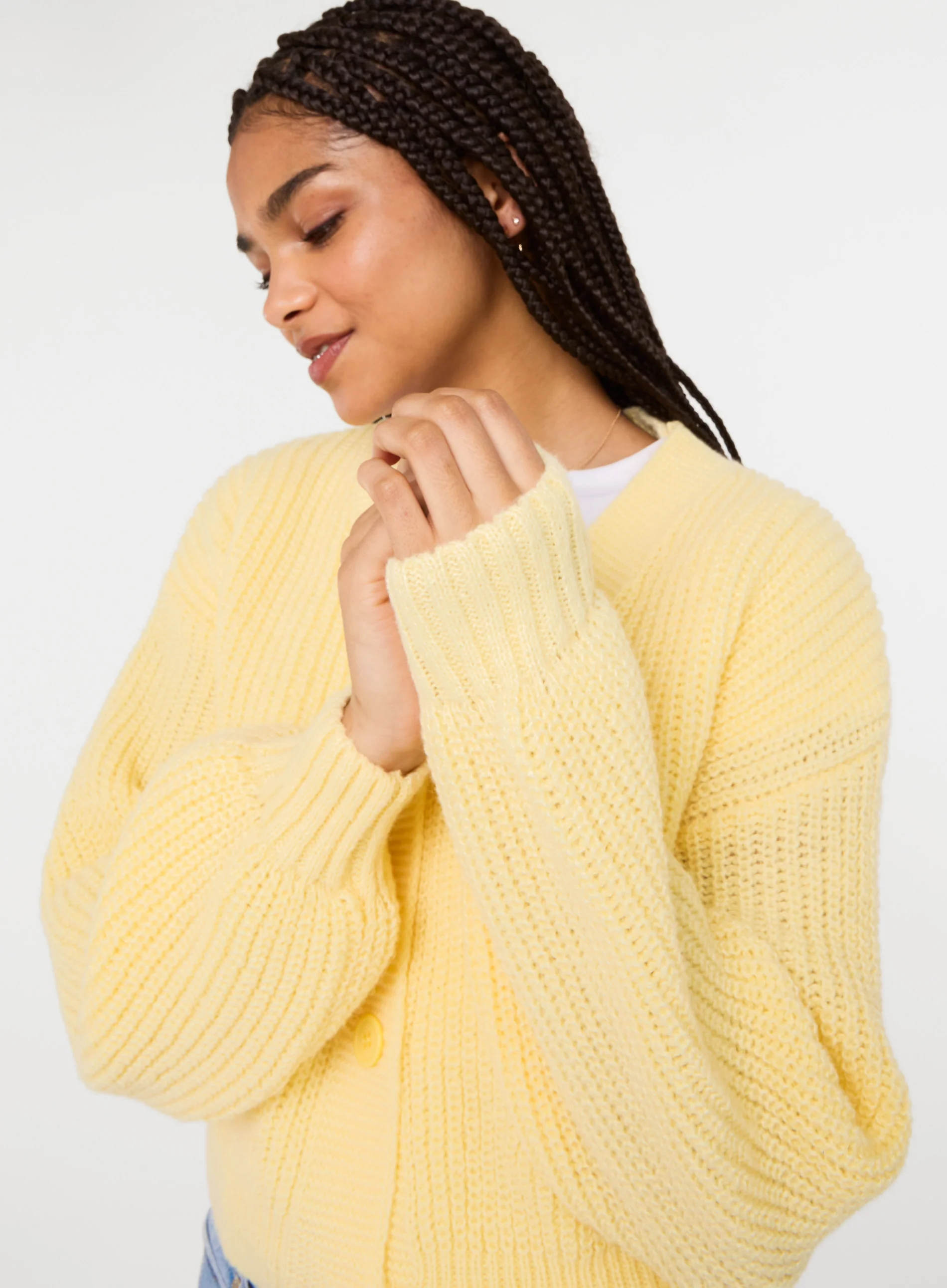 Cropped Button Cardigan - Image 5