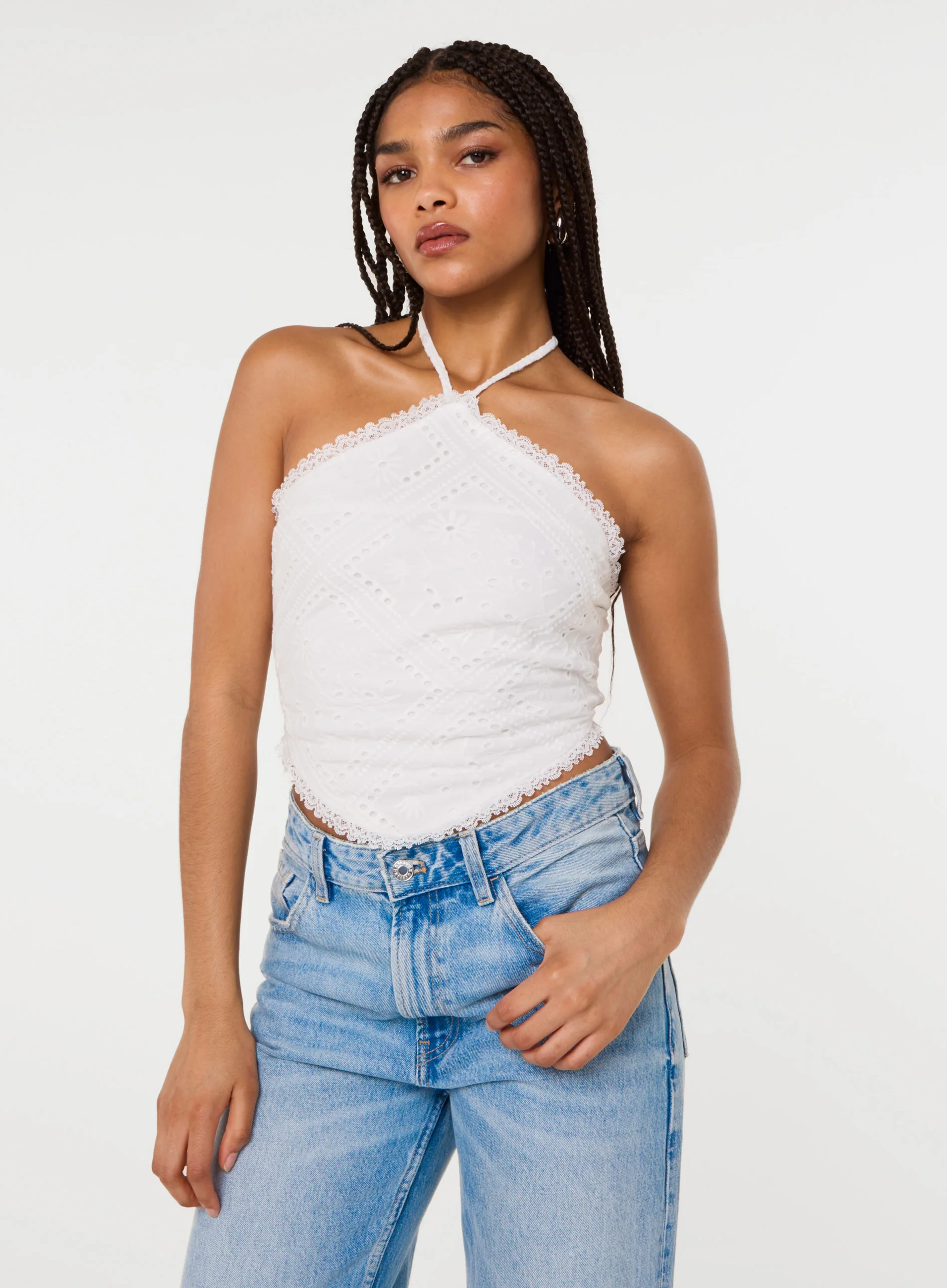 Cutwork Placement Hanky Halter Top - Image 2