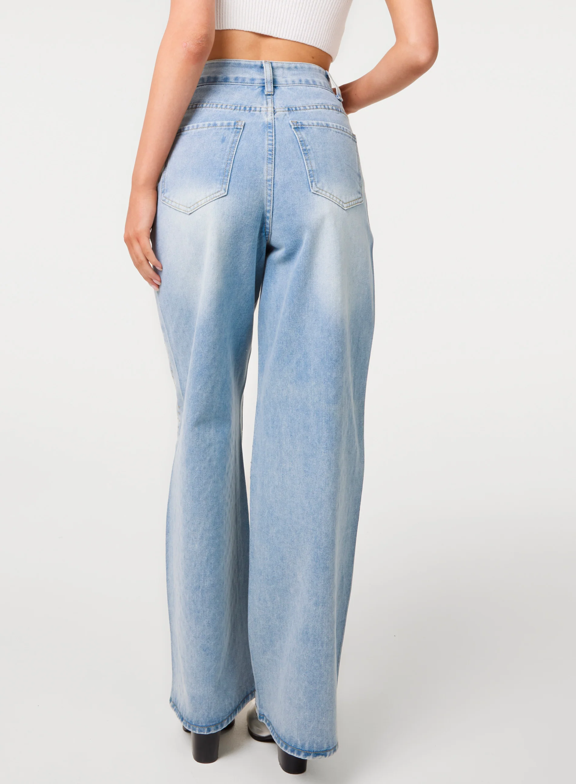 All Over Stud Wide Leg Jeans - Image 5