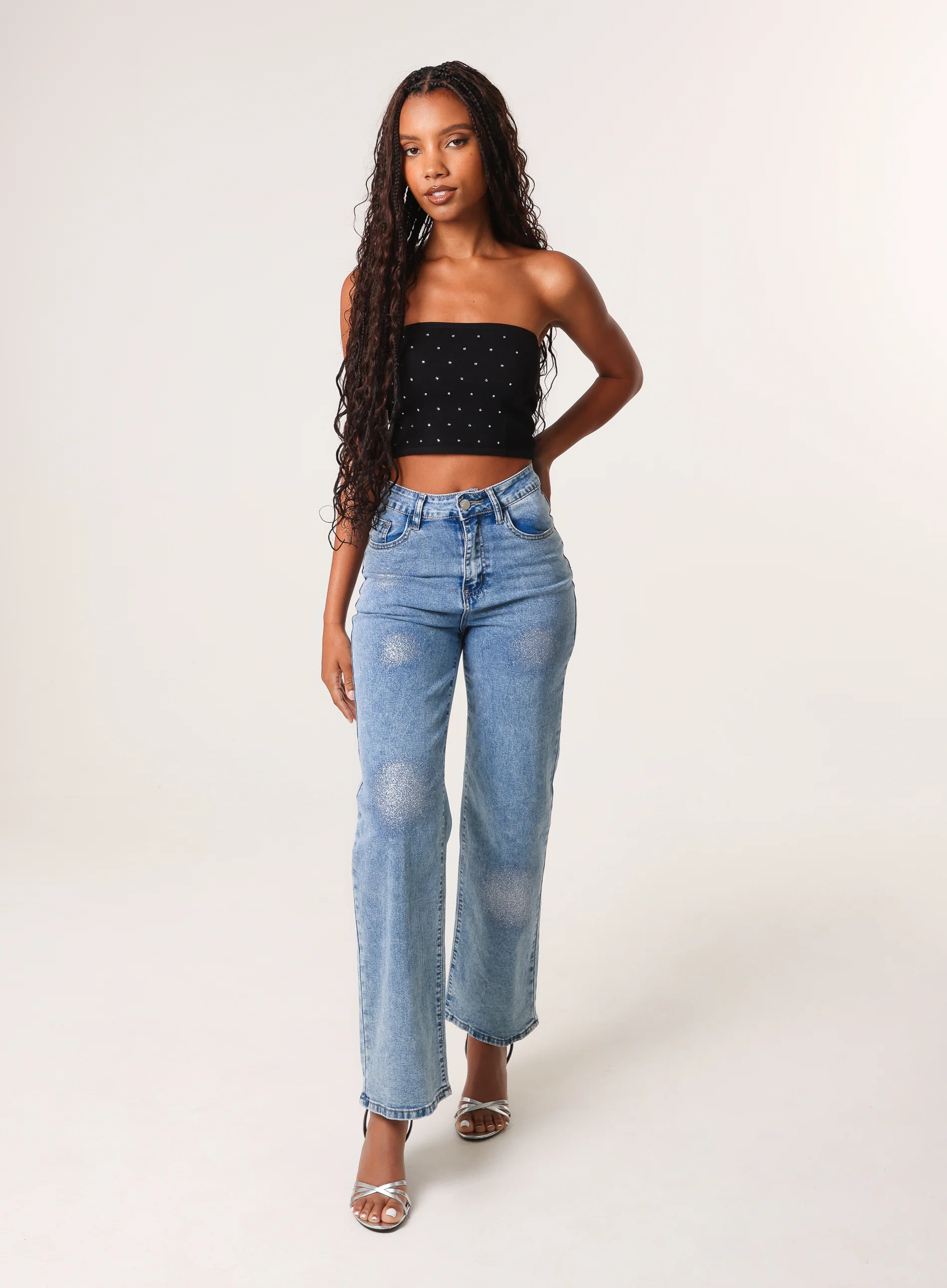 Diamante Bandeau Crop Top - Image 4