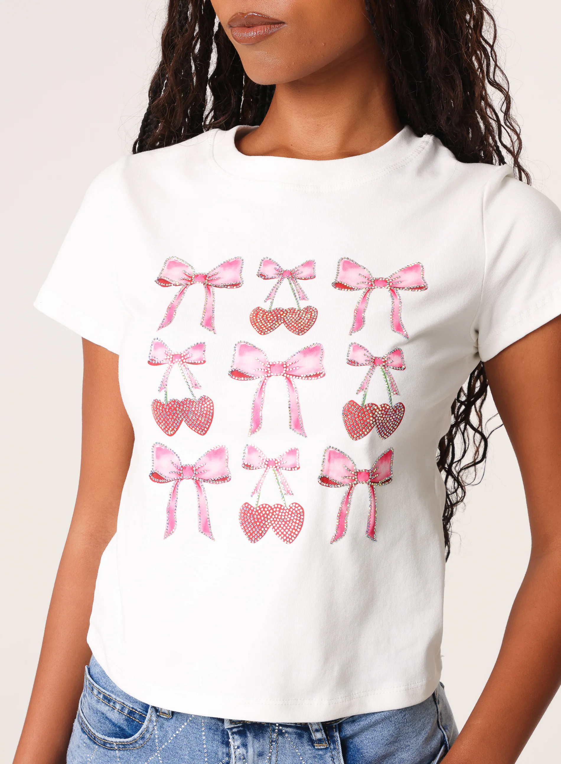 Diamante Bow T-shirt - Image 3