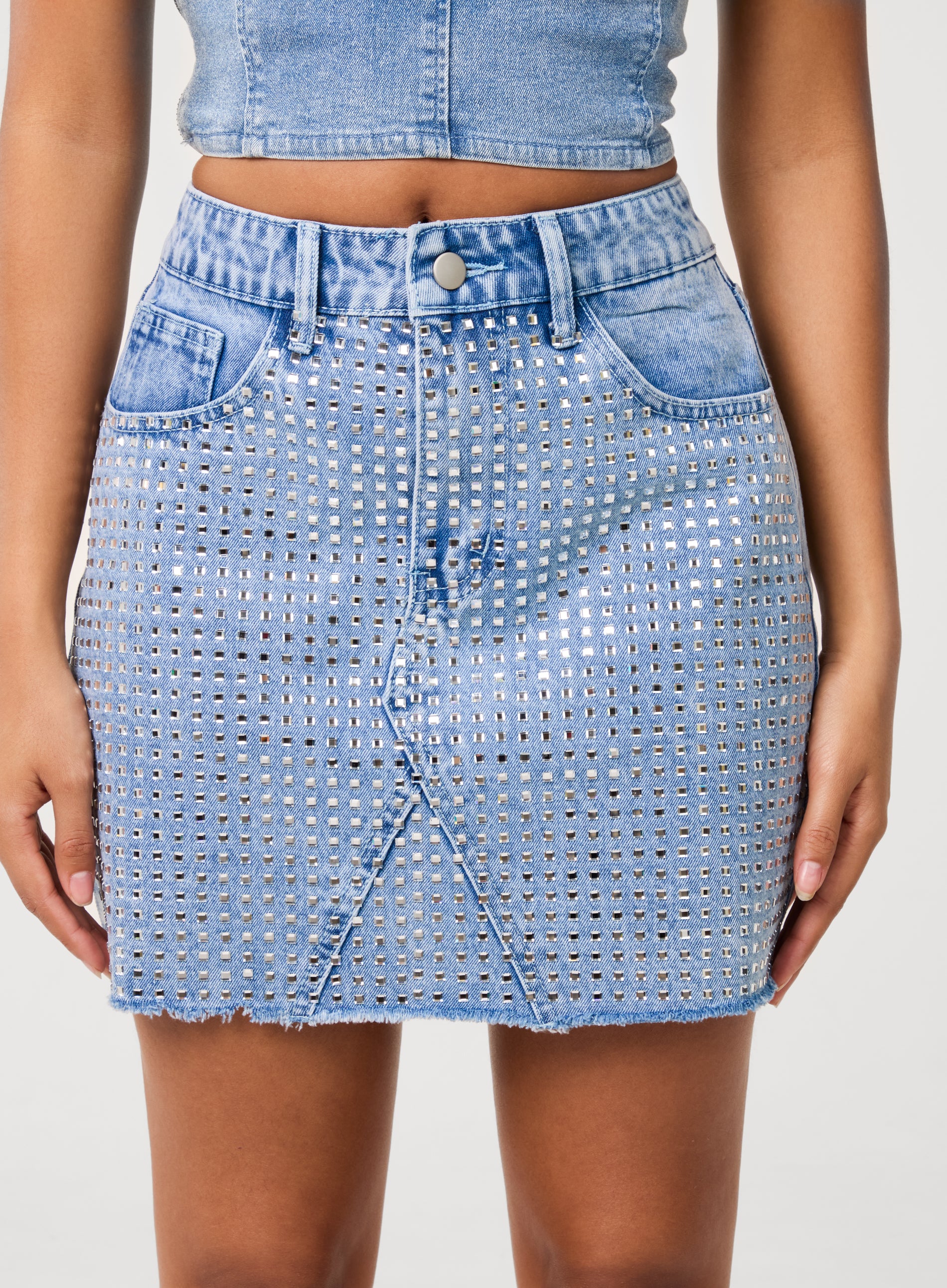 Diamante Denim Skirt - Image 2