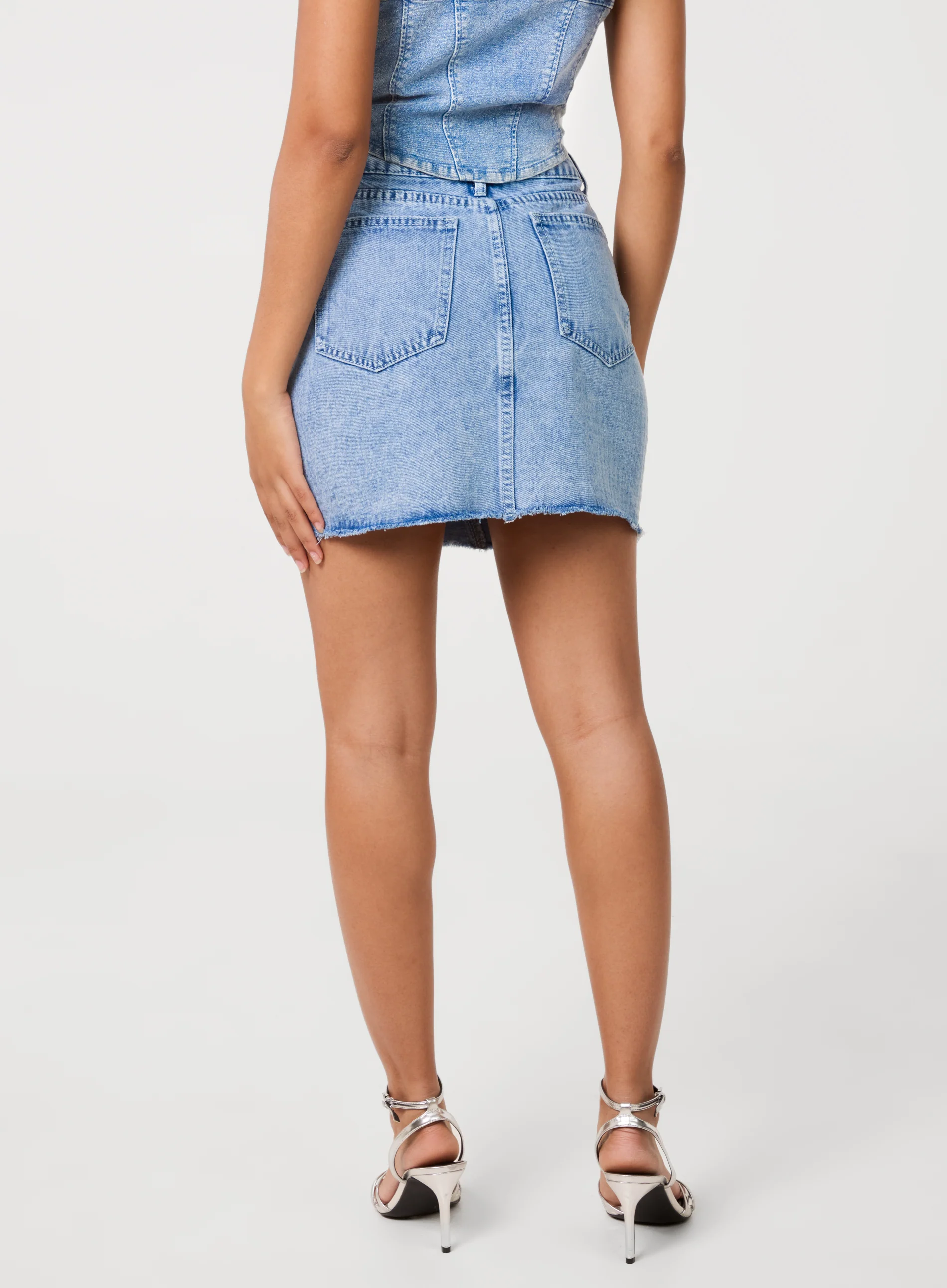 Diamante Denim Skirt - Image 4