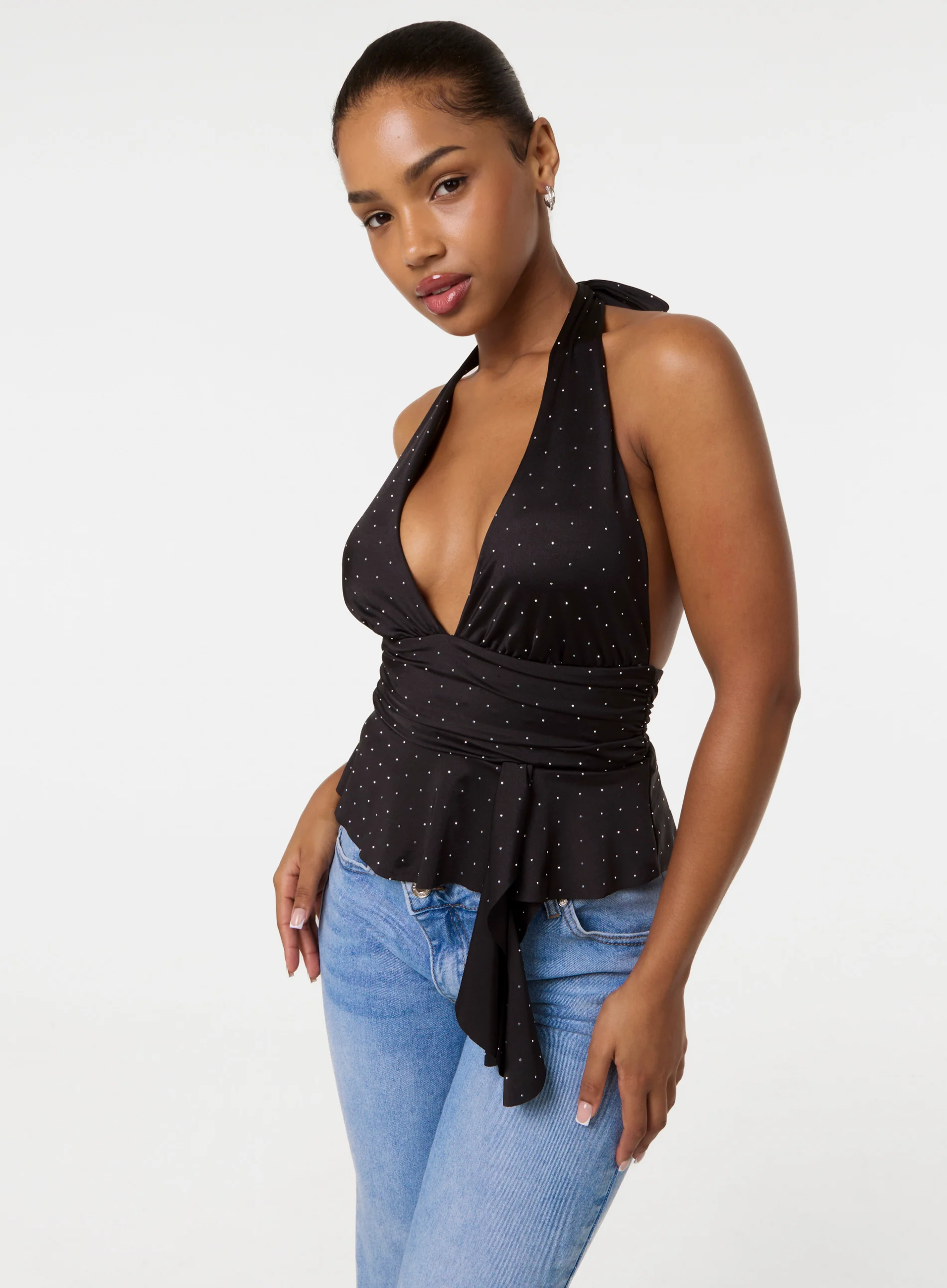Diamante Halter Neck Top