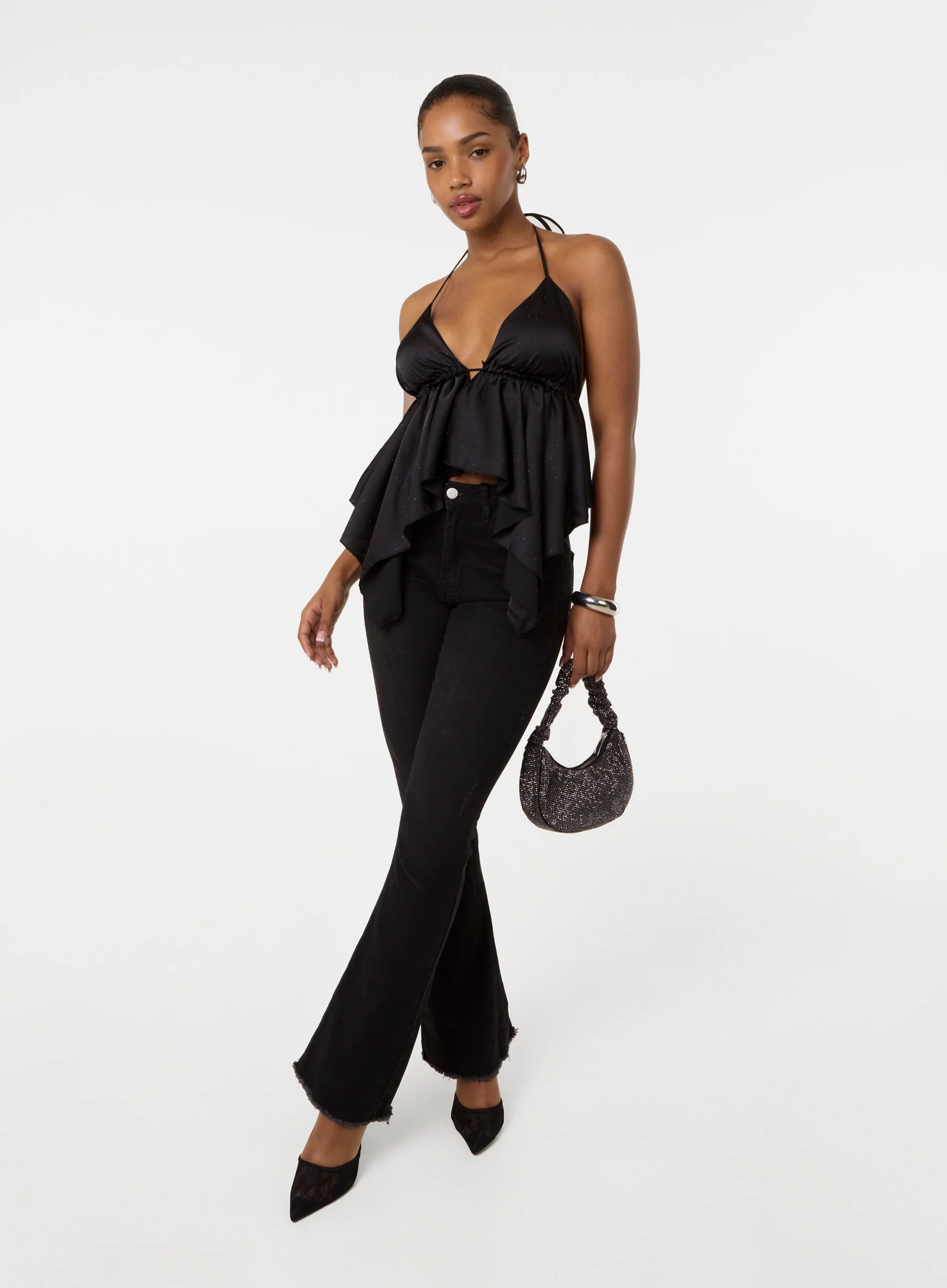 Diamante Satin Halter Top - Image 2