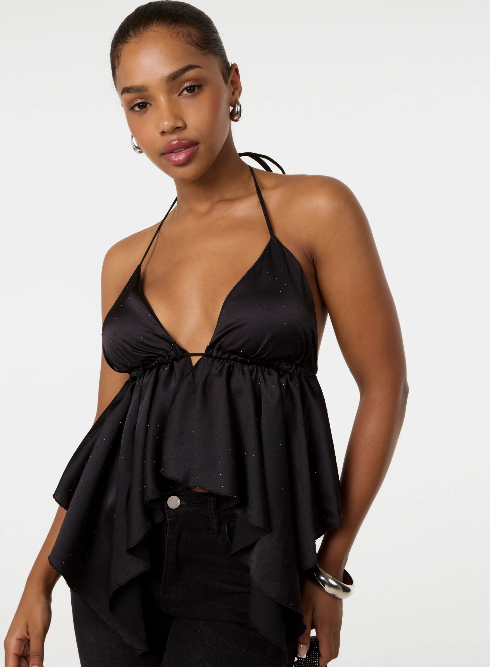 Diamante Satin Halter Top - Image 3