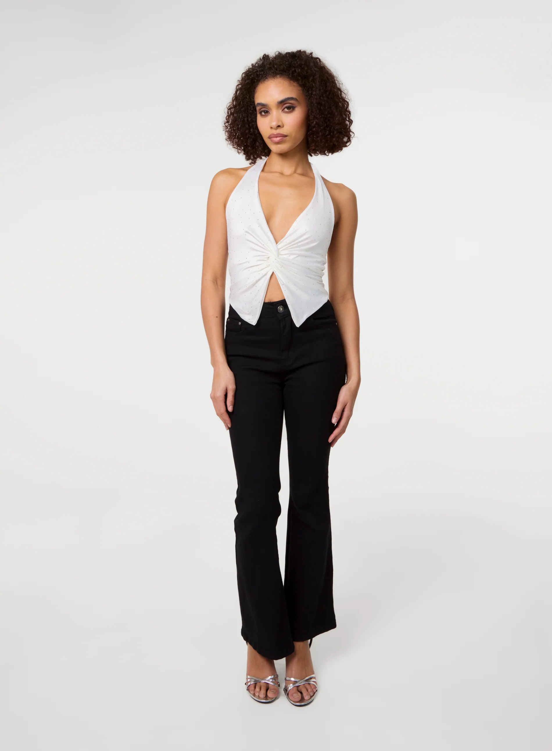 Diamante Slinky Halter Top - Image 2