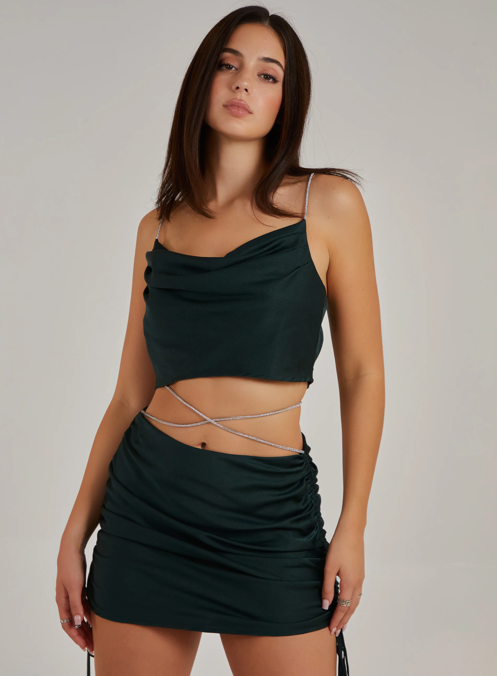 Diamante Strap Cowl Neck top - Image 3