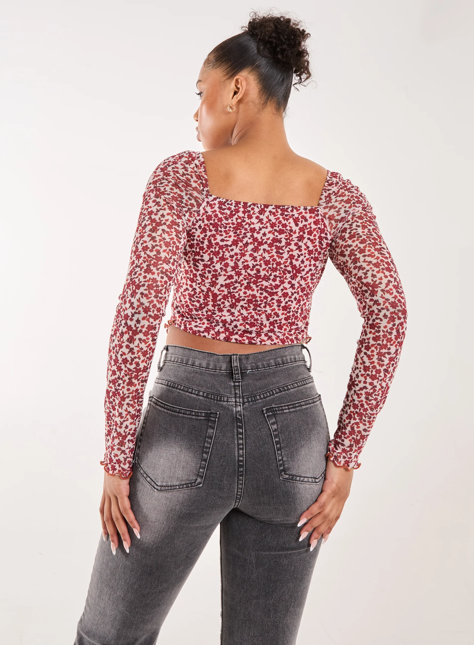 Ditsy Floral Print Long Sleeve Butterfly - Image 4