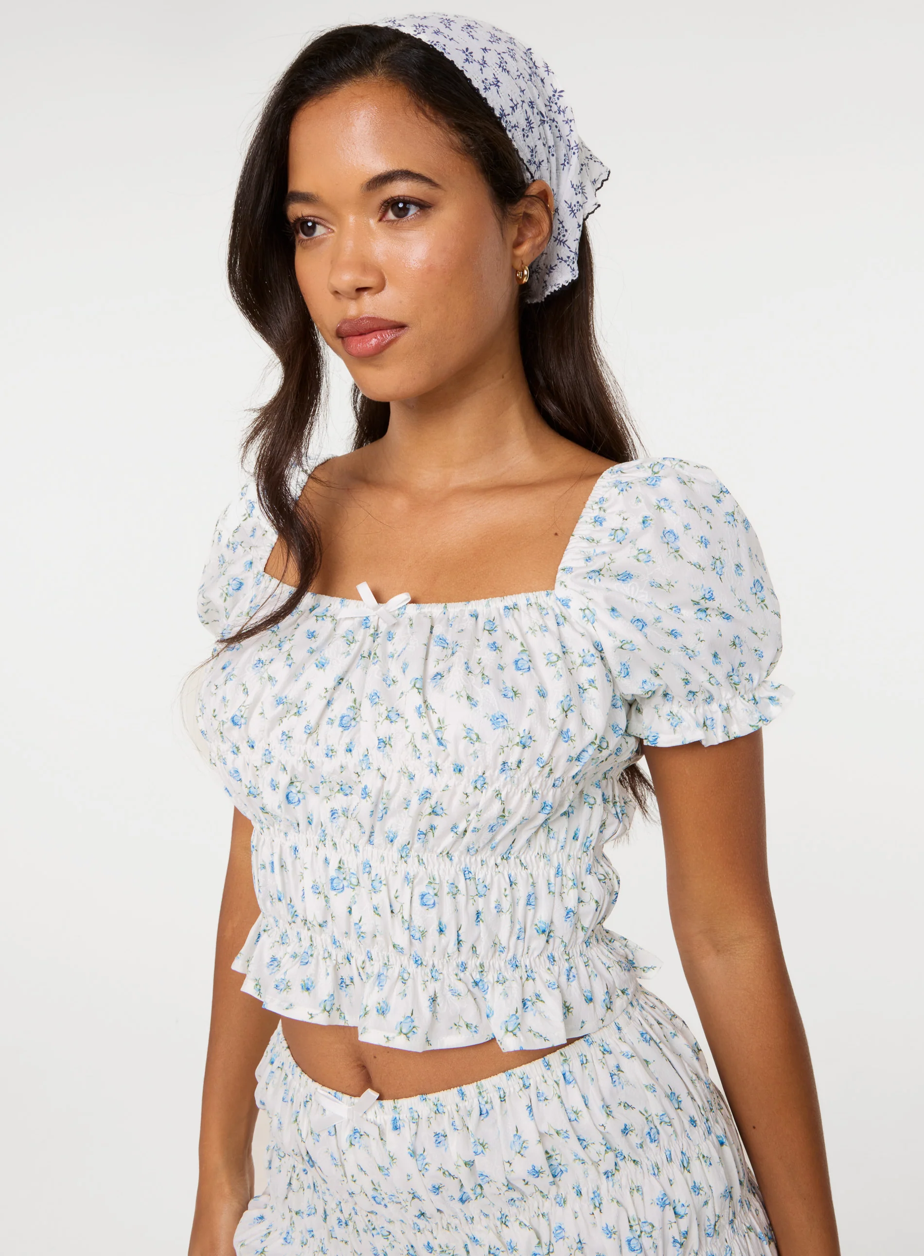 Ditsy Print Milkmaid Top - Image 4