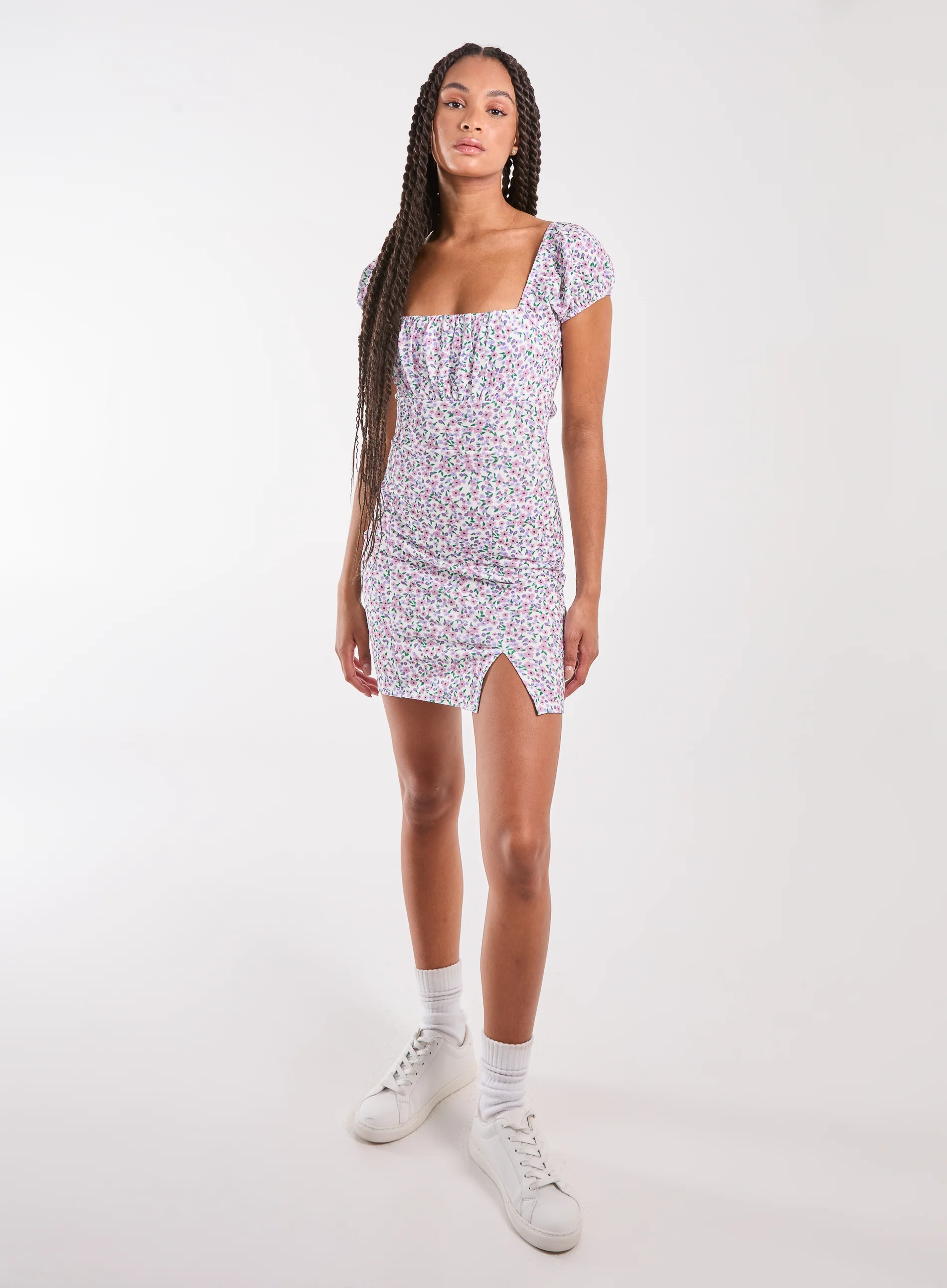 Ditsy Puff Sleeve Mini Dress - Image 3