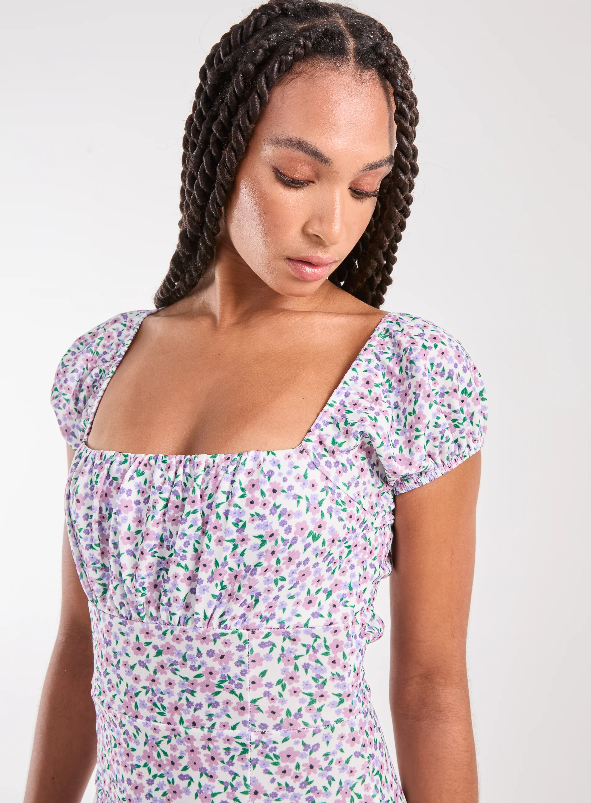 Ditsy Puff Sleeve Mini Dress - Image 4