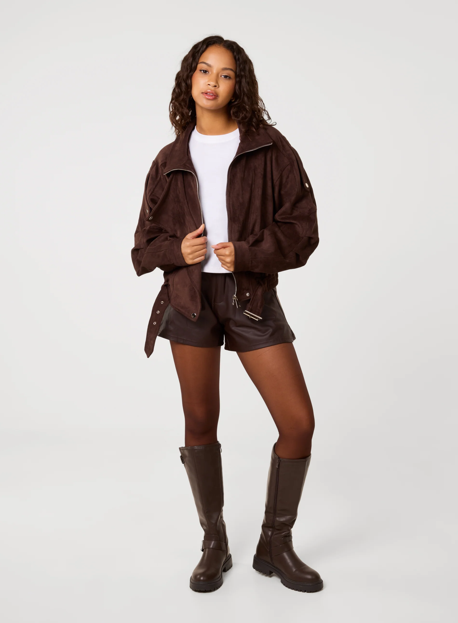 Faux Suede Oversized Jacket - Image 4