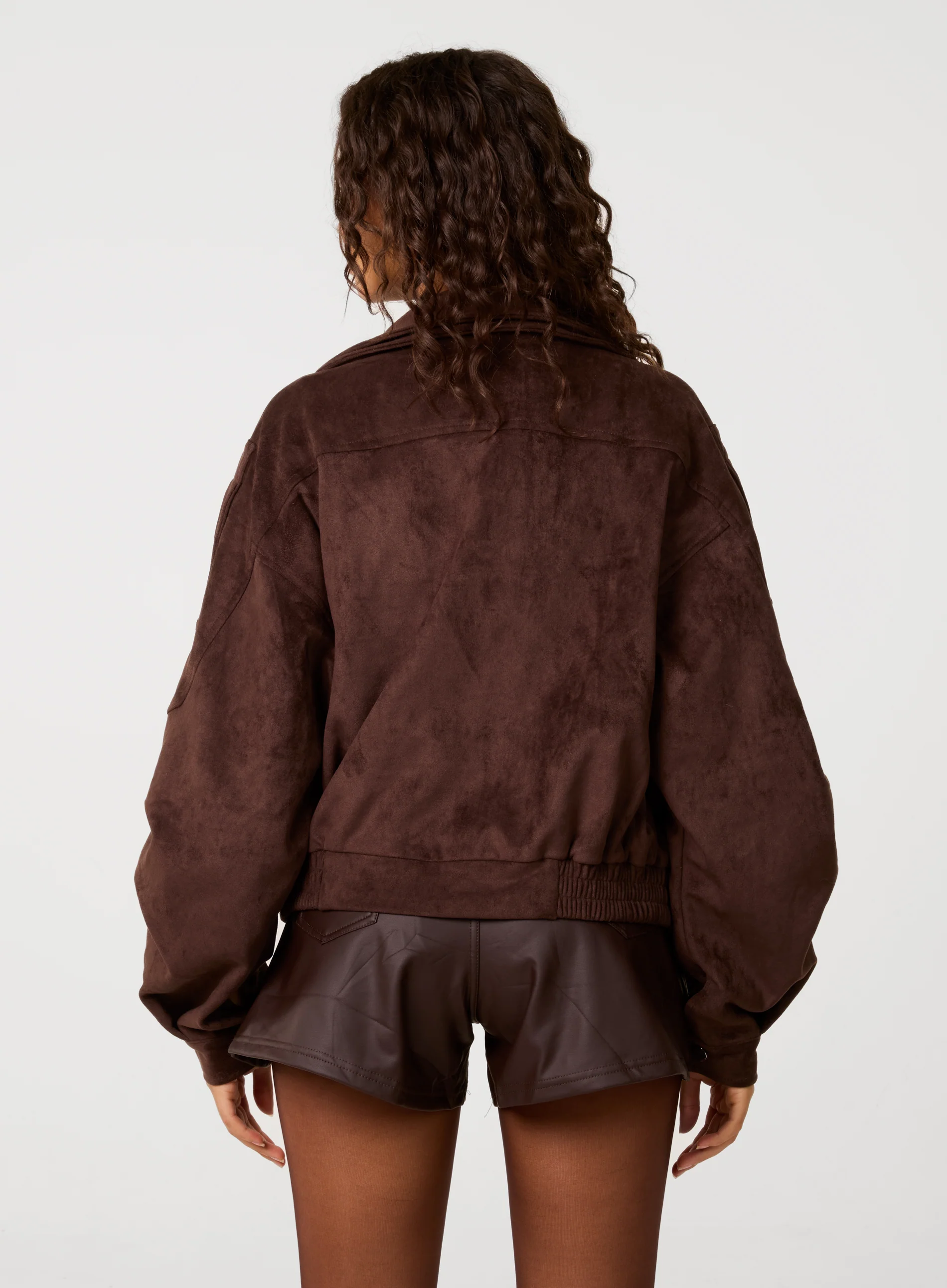 Faux Suede Oversized Jacket - Image 7