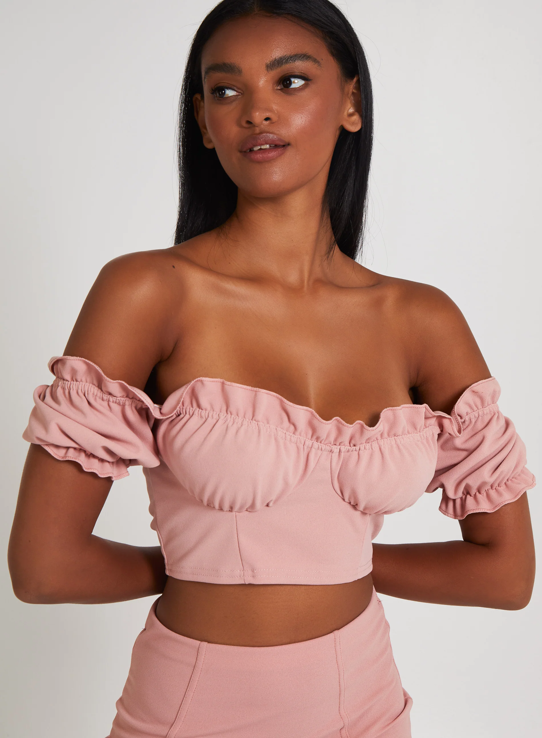 Frill Detail Milkmaid Top - Image 3