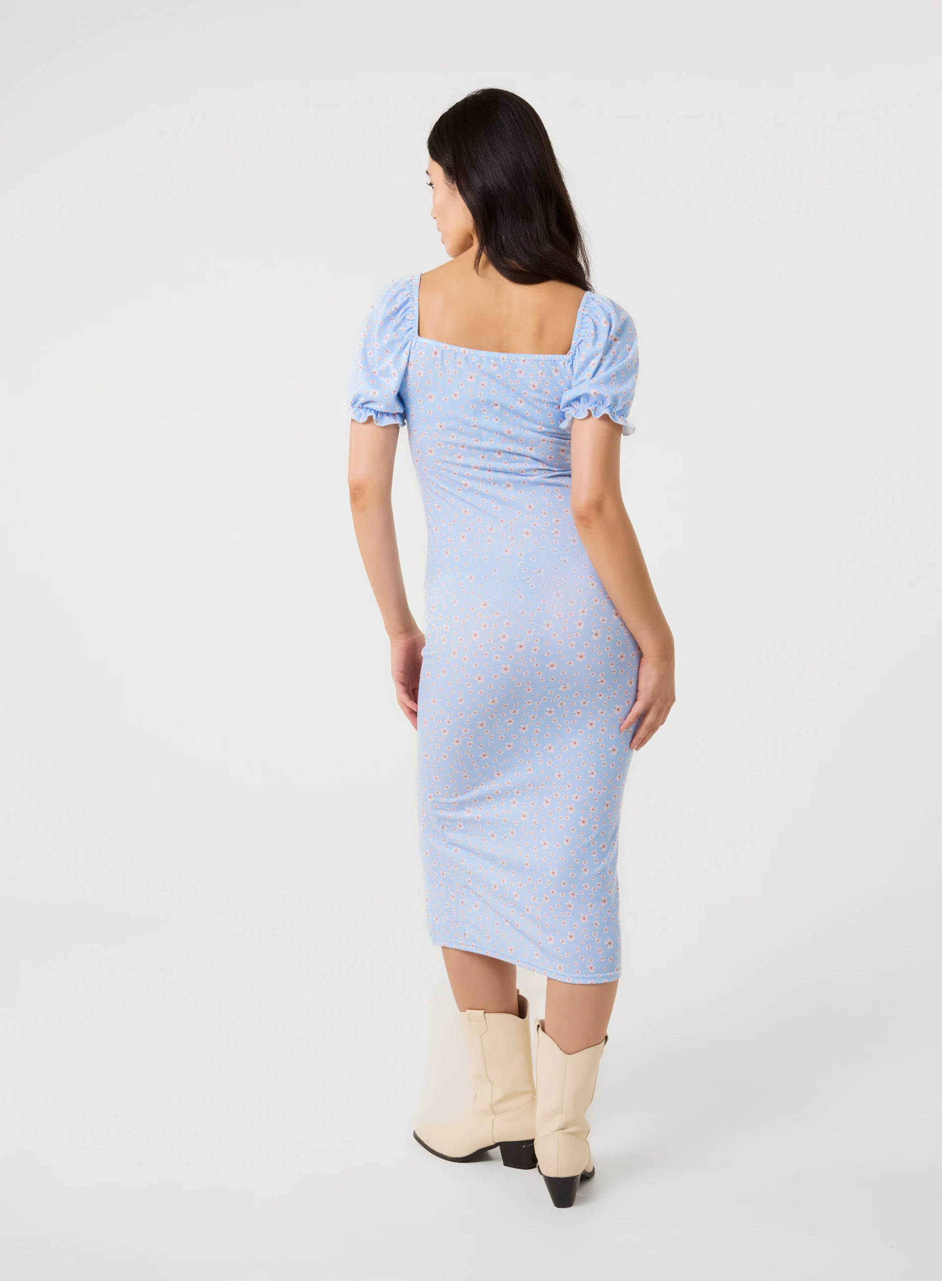 Front Split Floral Midi Dress - Image 4