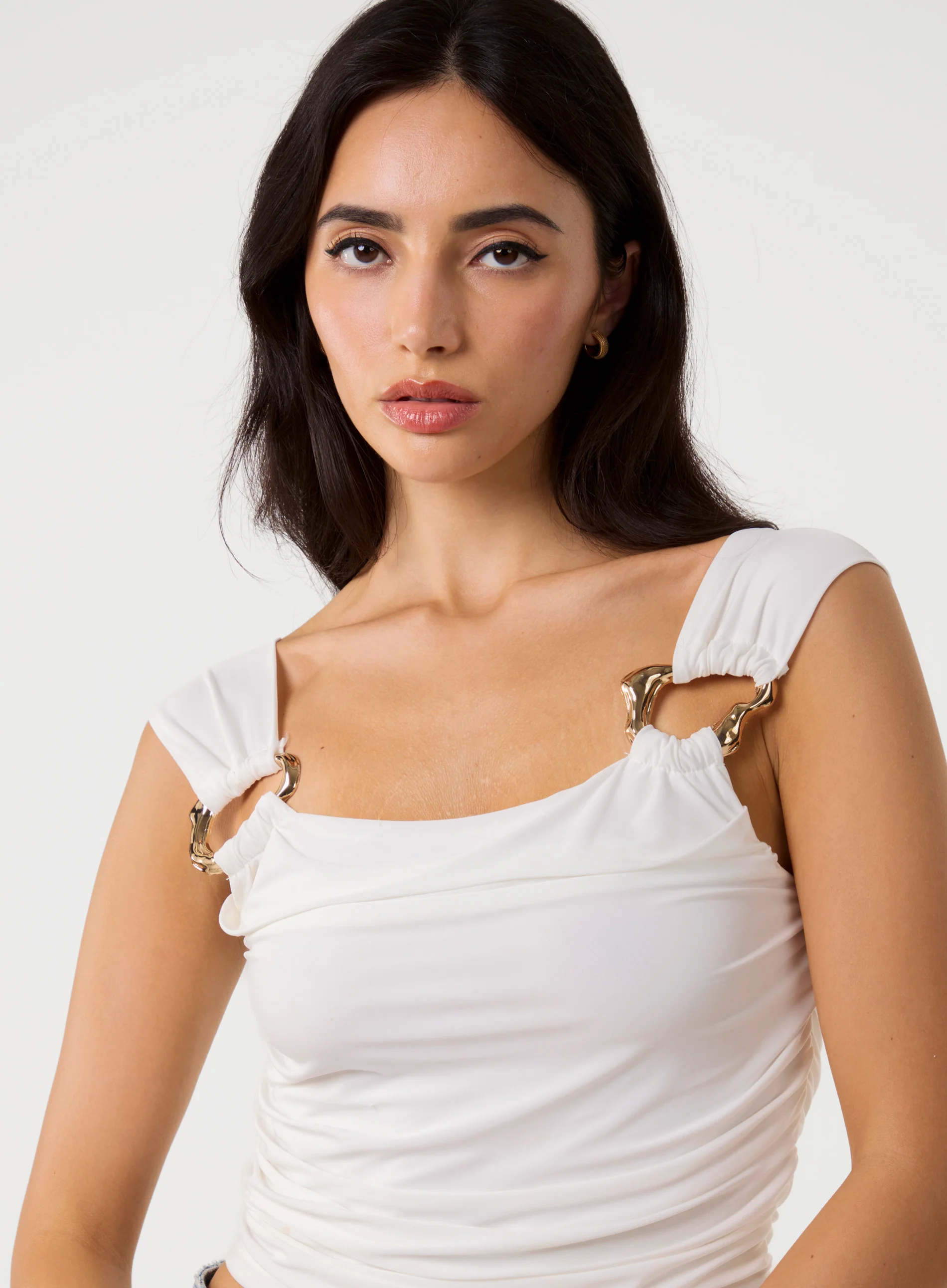 Gold Buckle Front Crop Top - Image 3