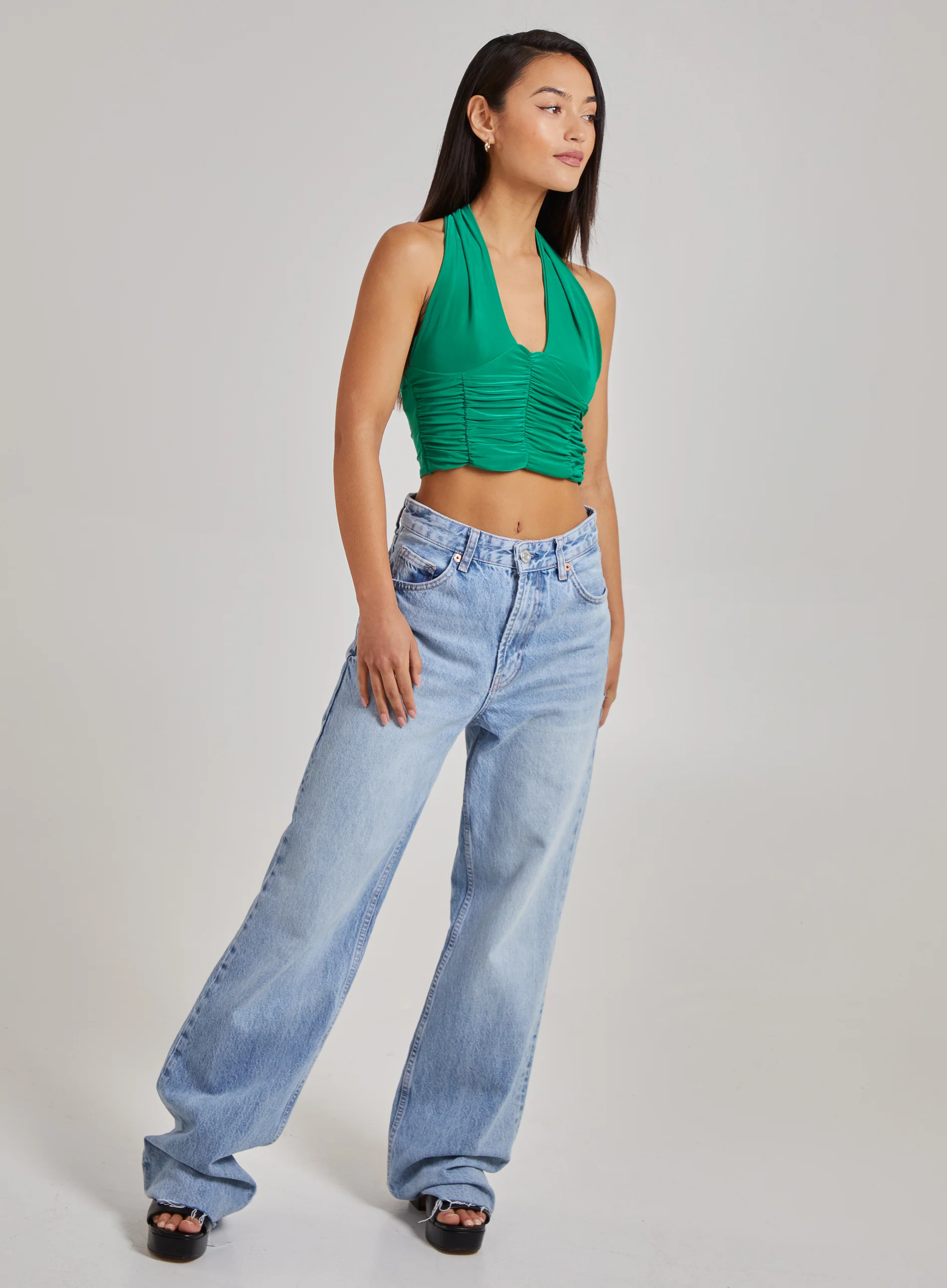 Gathered Halter Neck Slinky Top - Image 3
