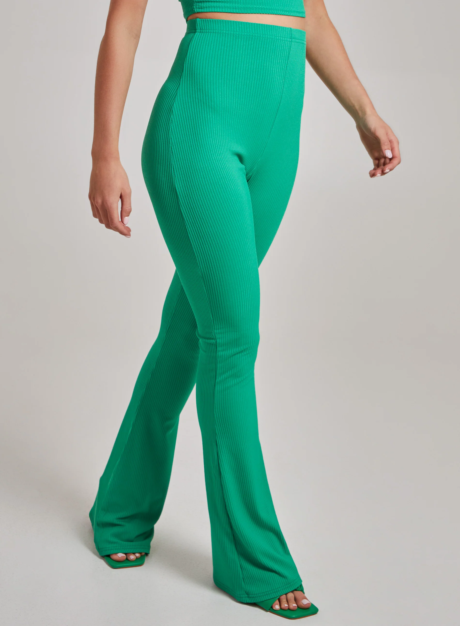 Ribbed Flare Trousers - Image 2