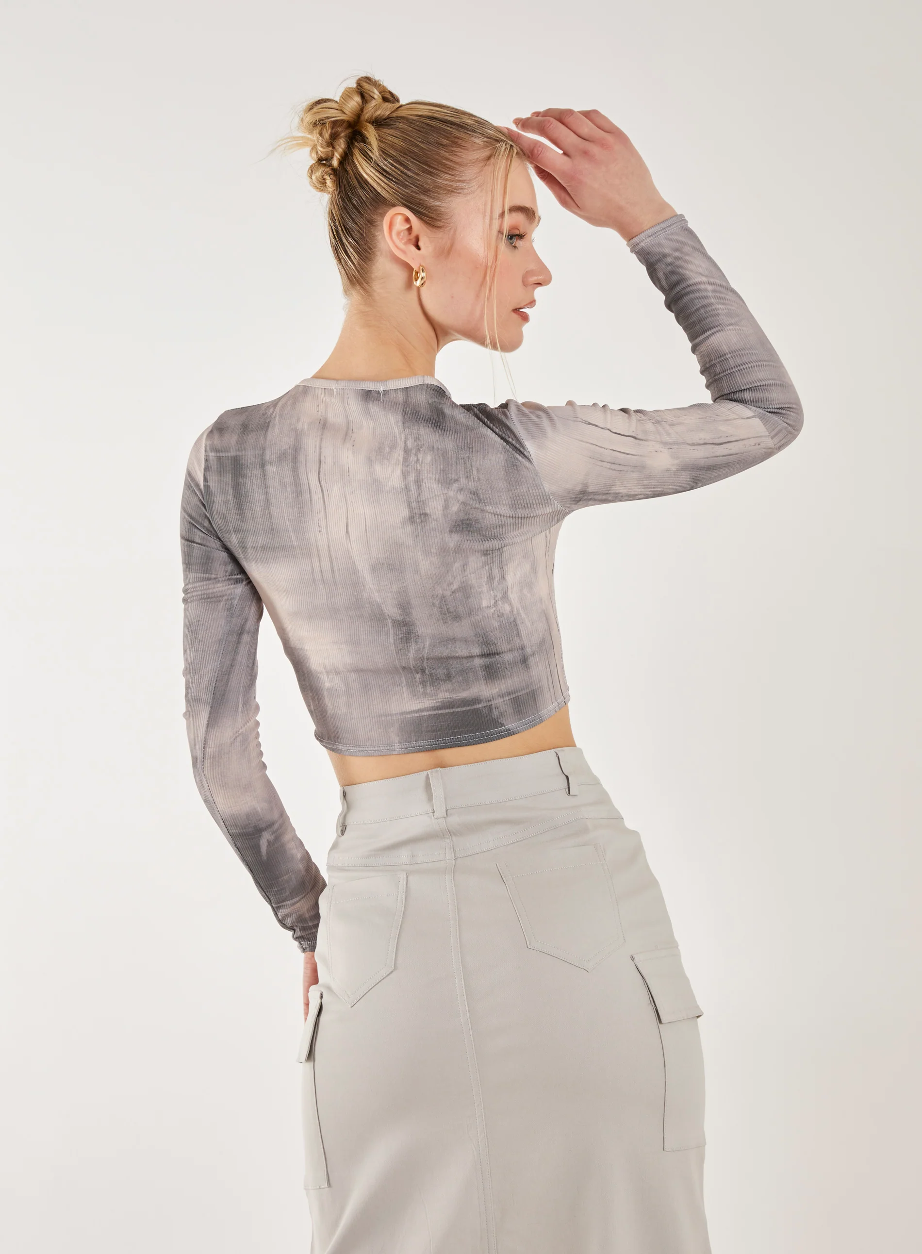 Washed Print Long Sleeve Brooklyn Top - Image 4