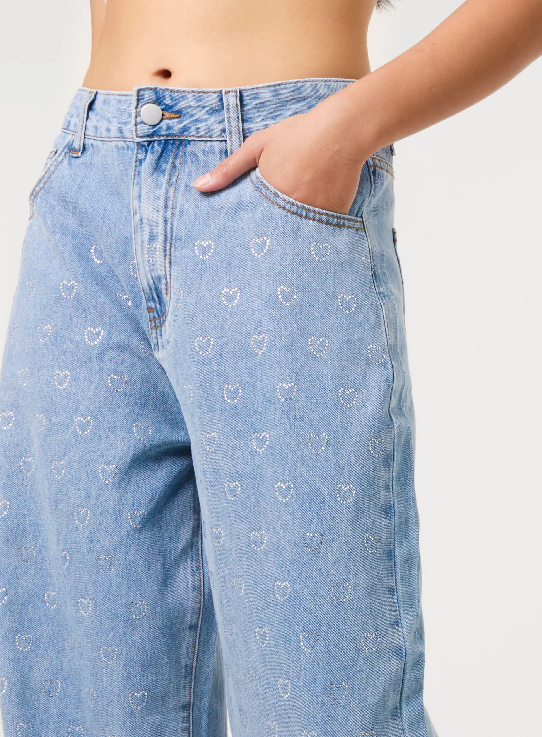 Heart Embellished Jeans - Image 3