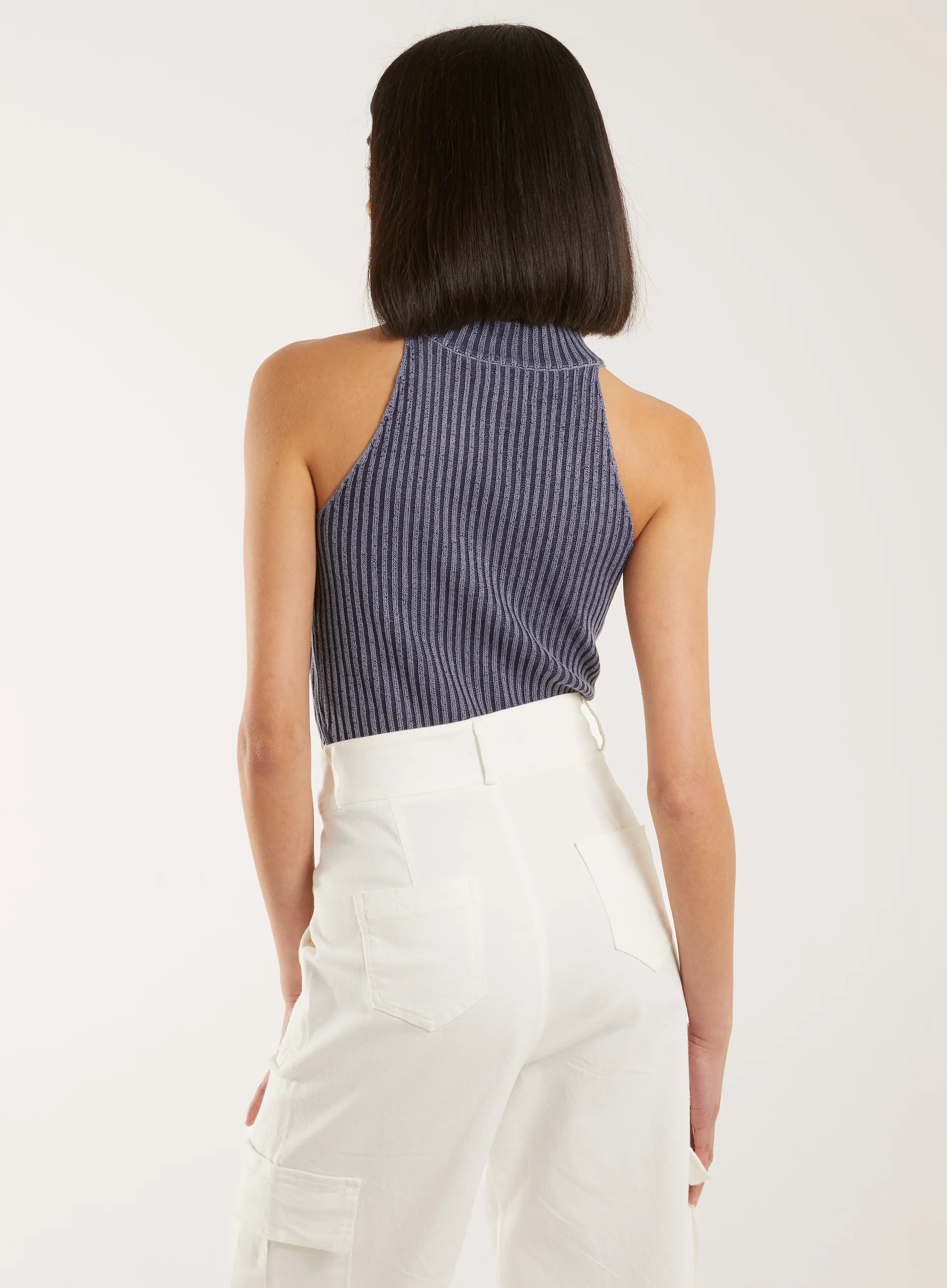 High Neck Logo Detail Racer Top - Image 5