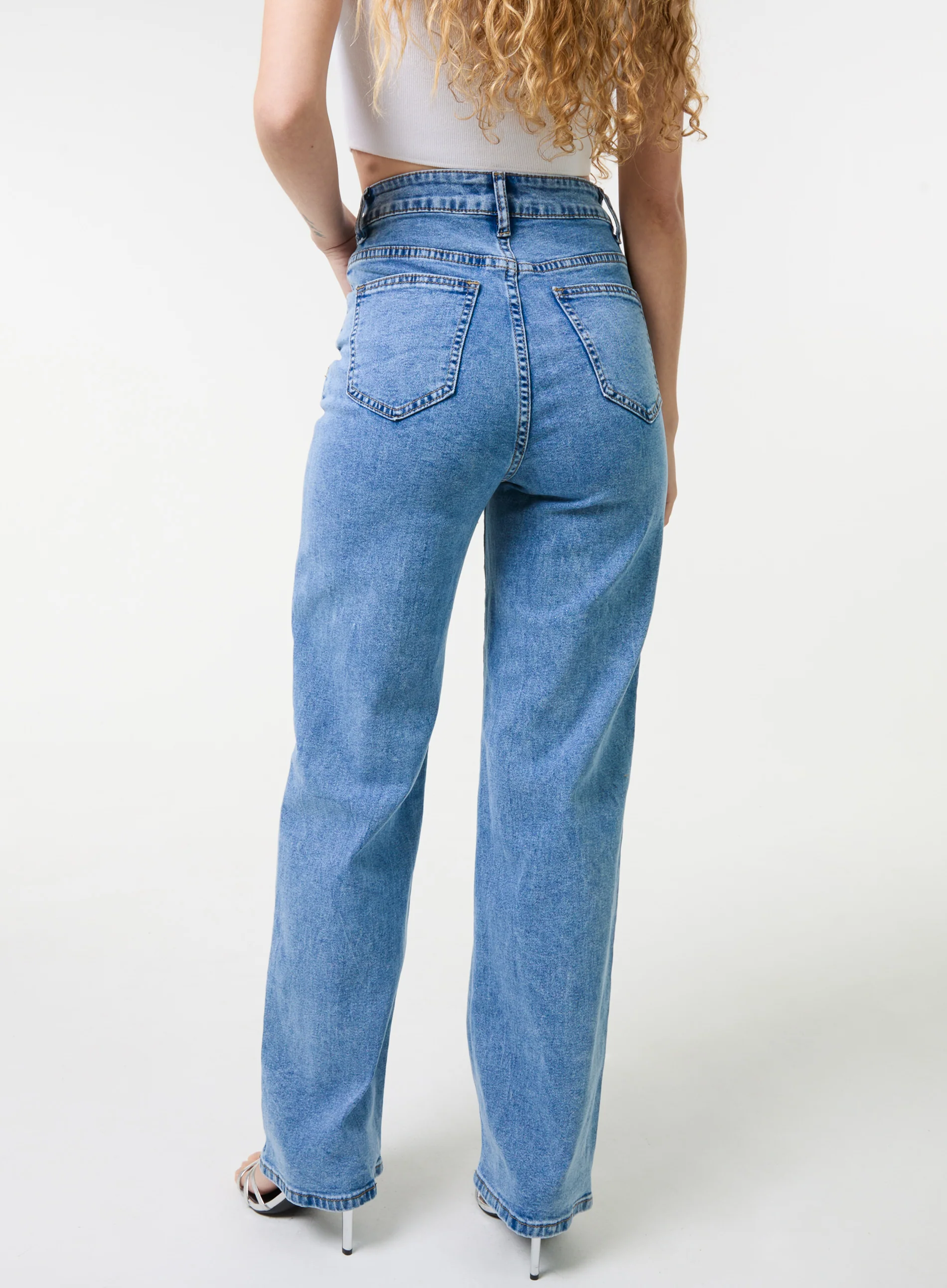 High Waist Glitter Jeans - Image 5