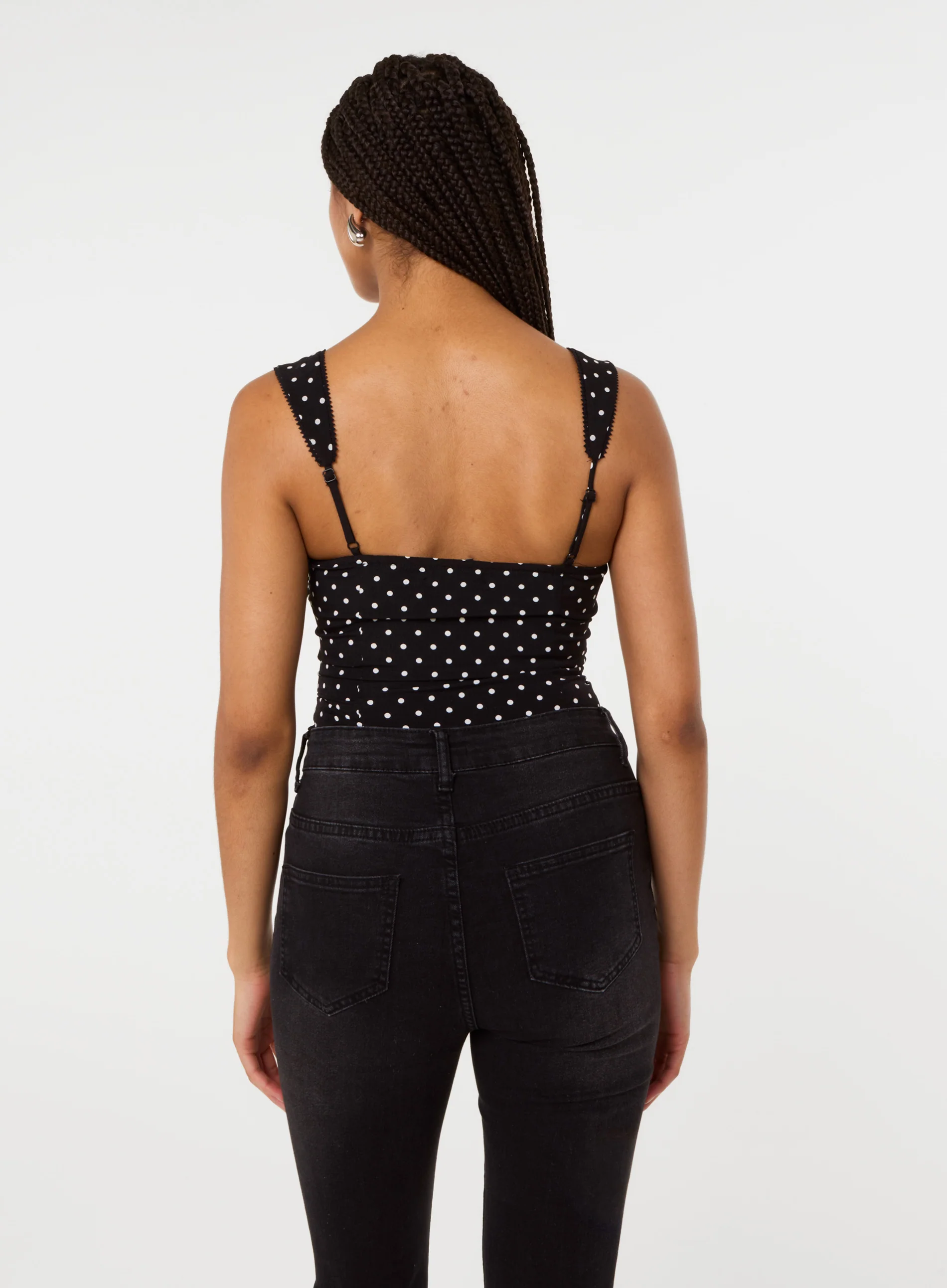 Polka Dot Hook And Eye Crop Top - Image 4