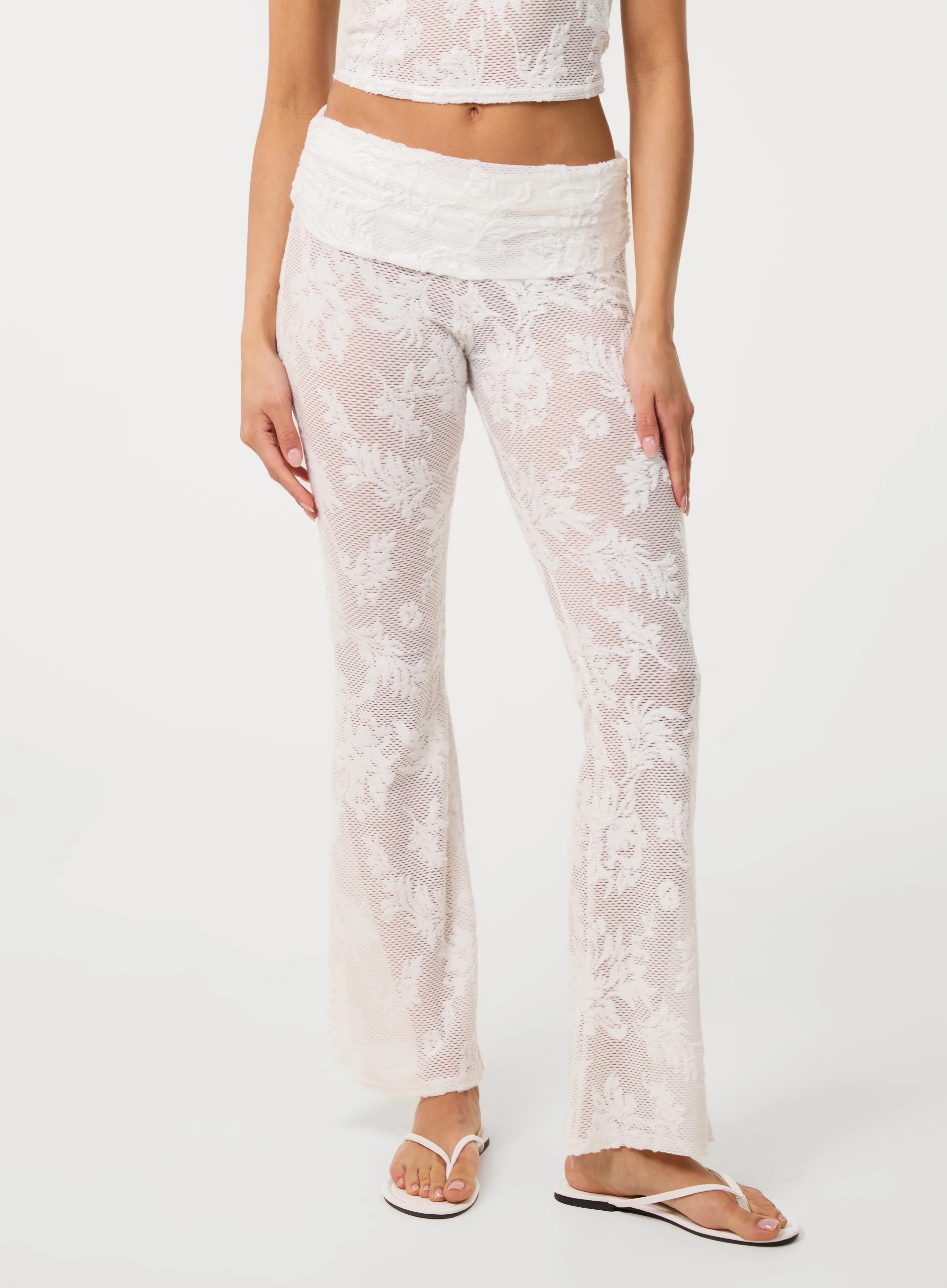 Crochet Lace Flare Trousers - Image 3
