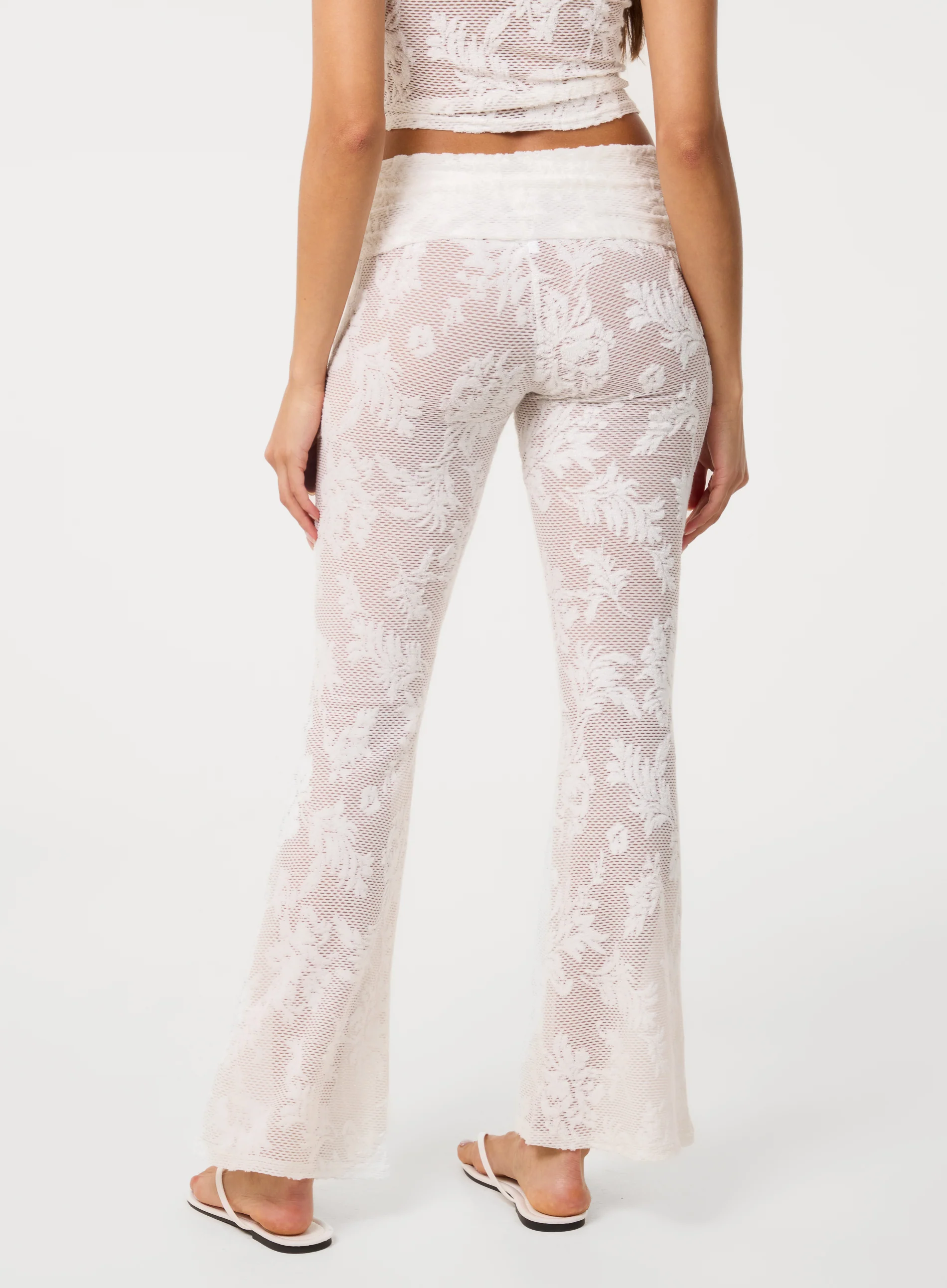 Crochet Lace Flare Trousers - Image 4