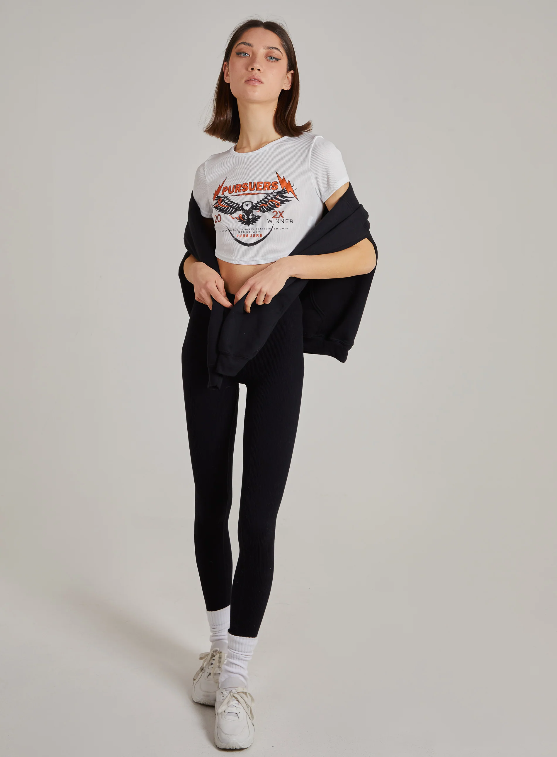 Cropped Ribbed Band Tee - Image 2