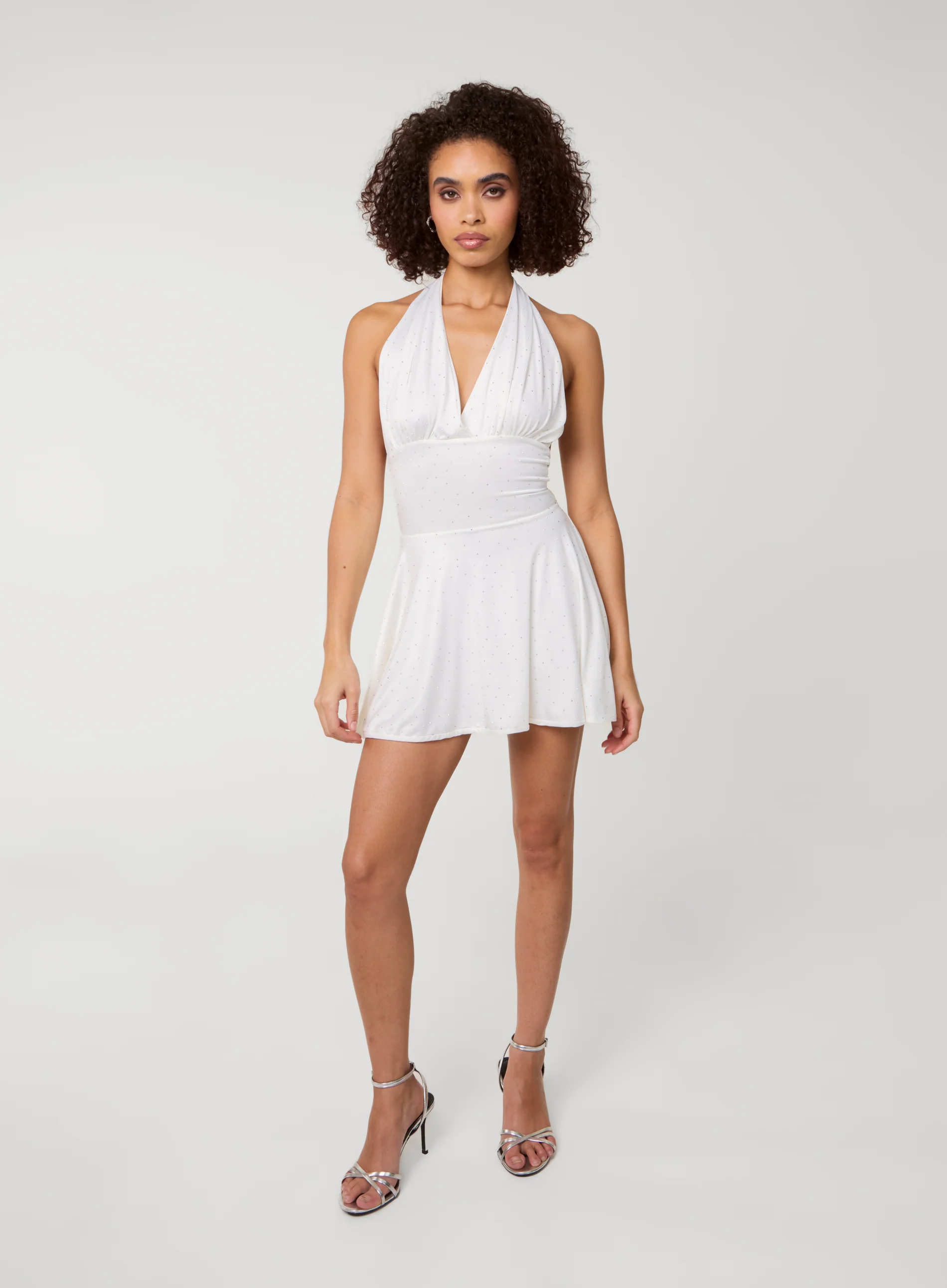 Diamante Slinky Halter Dress - Image 2