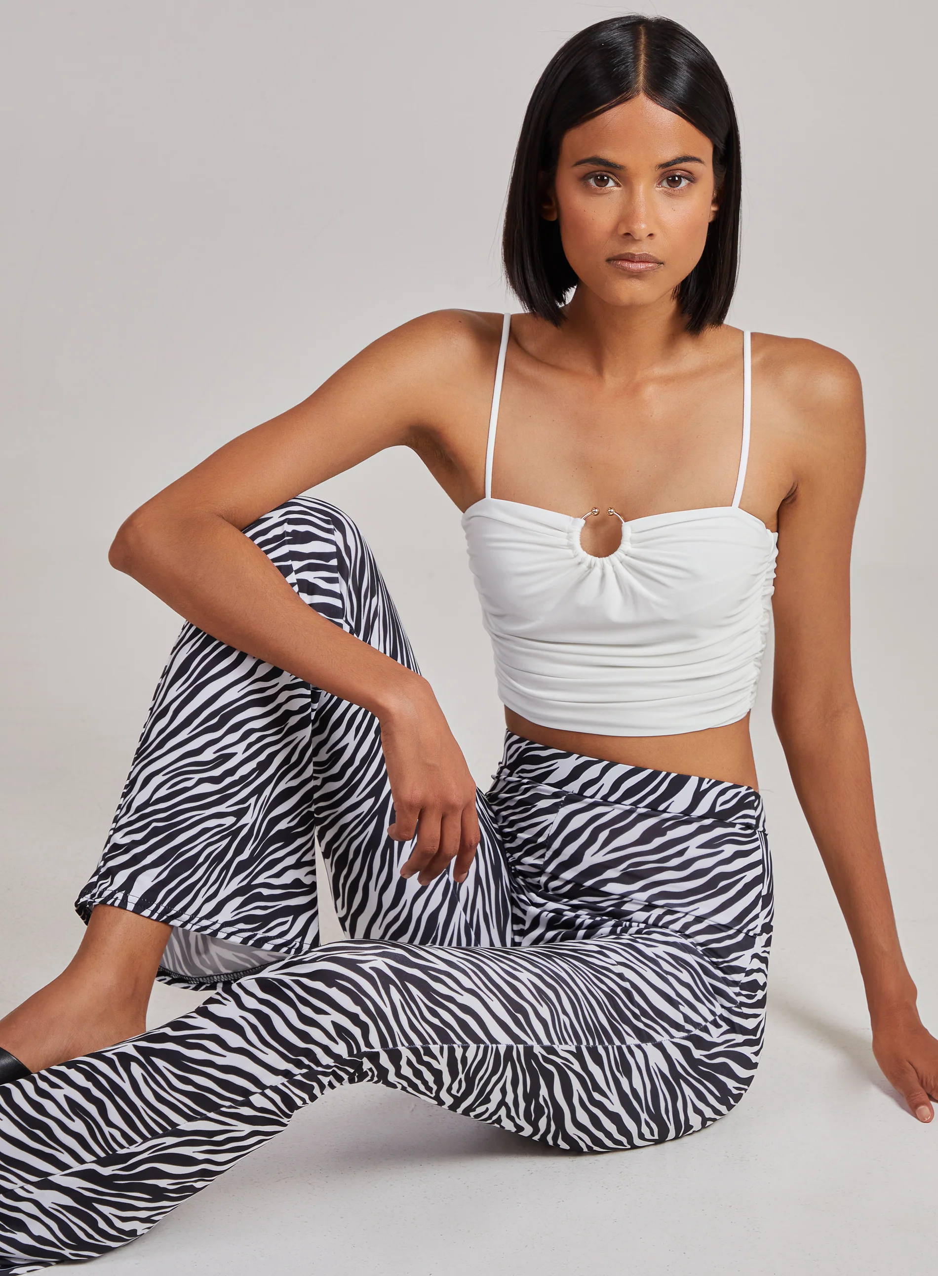 Gathered Ring Detail Slinky Cami Top - Image 4