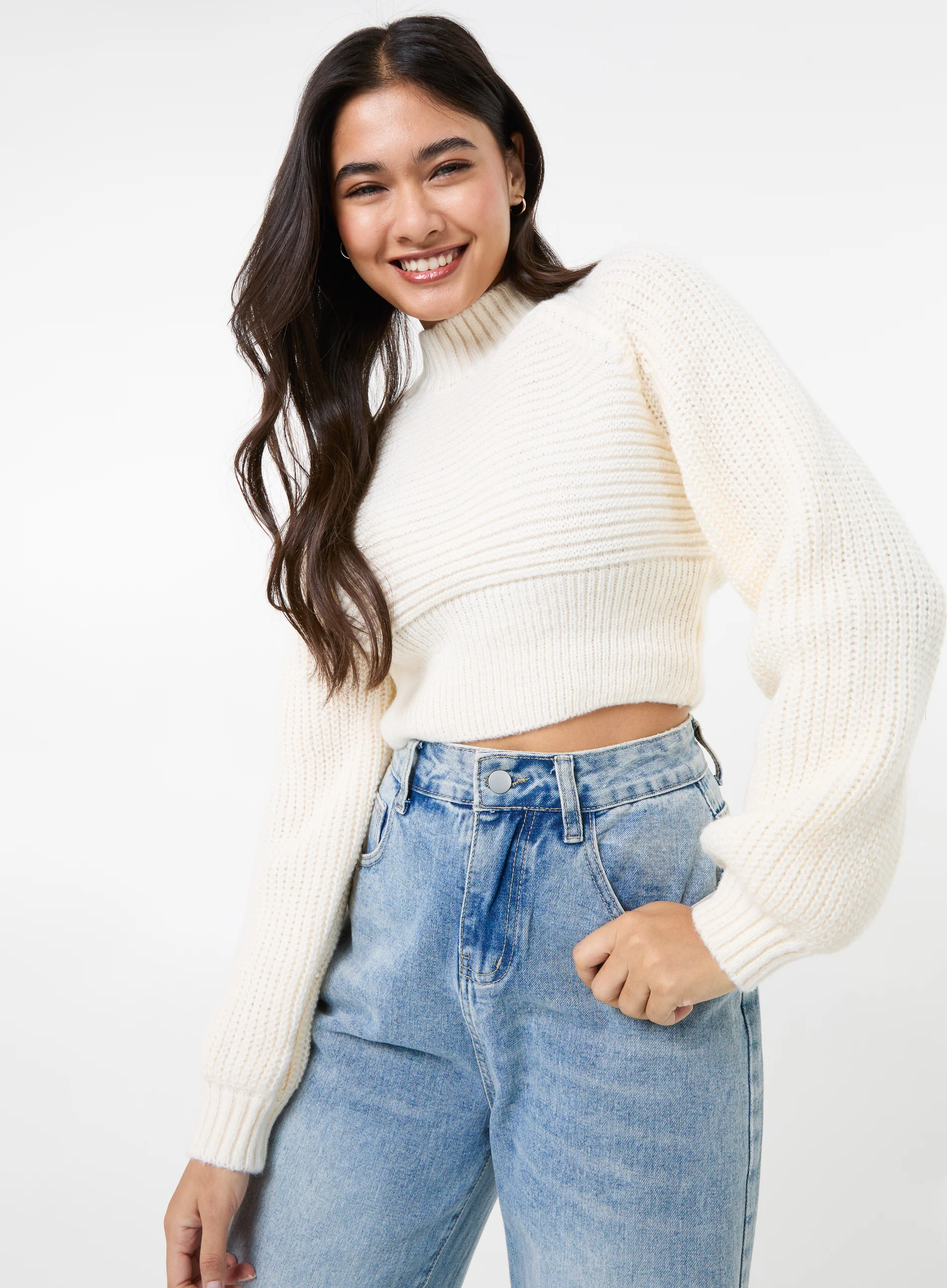 High Neck Knitted Jumper