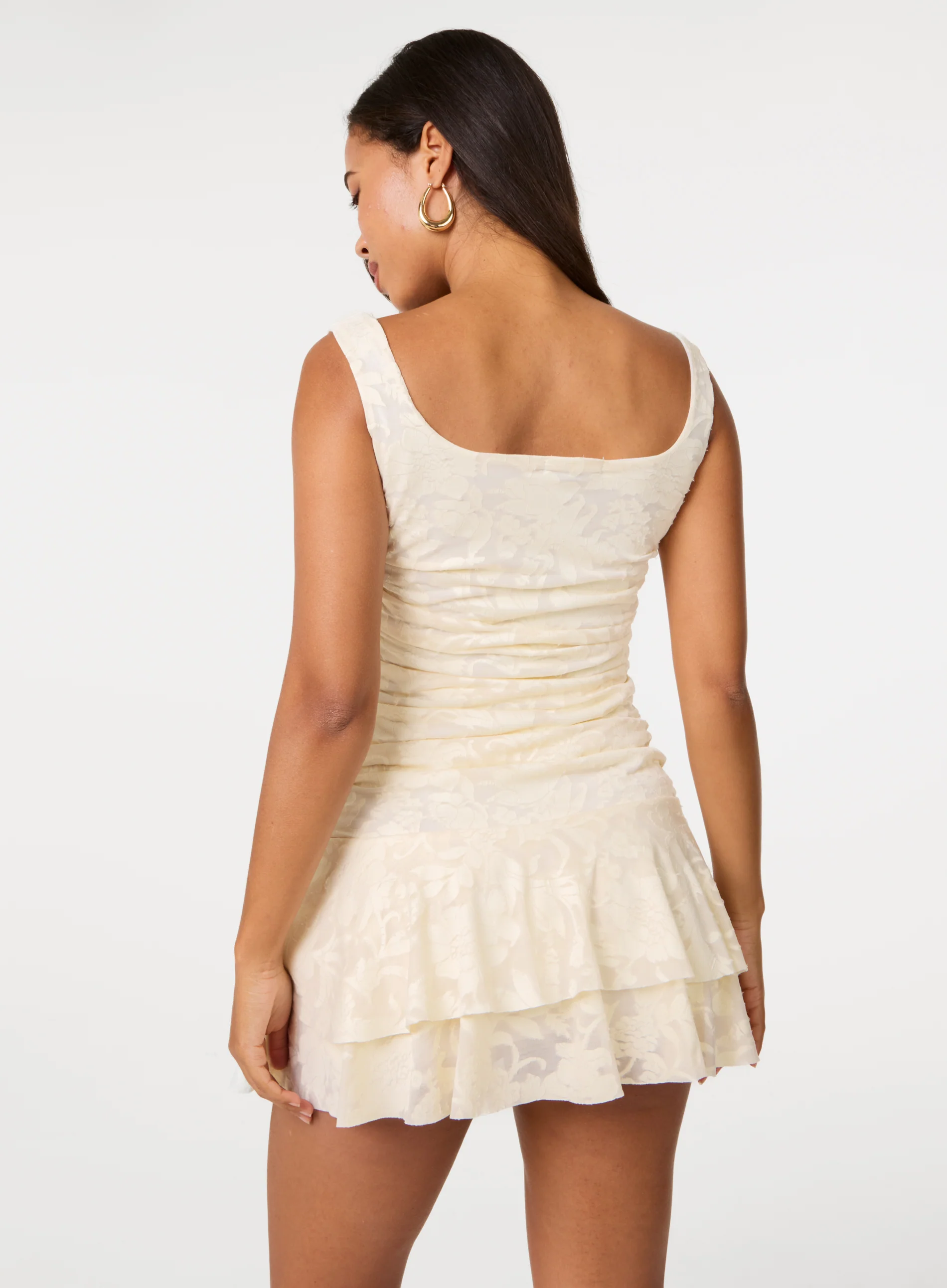 Jersey Jacquard Square Neck Mini Dress - Image 4