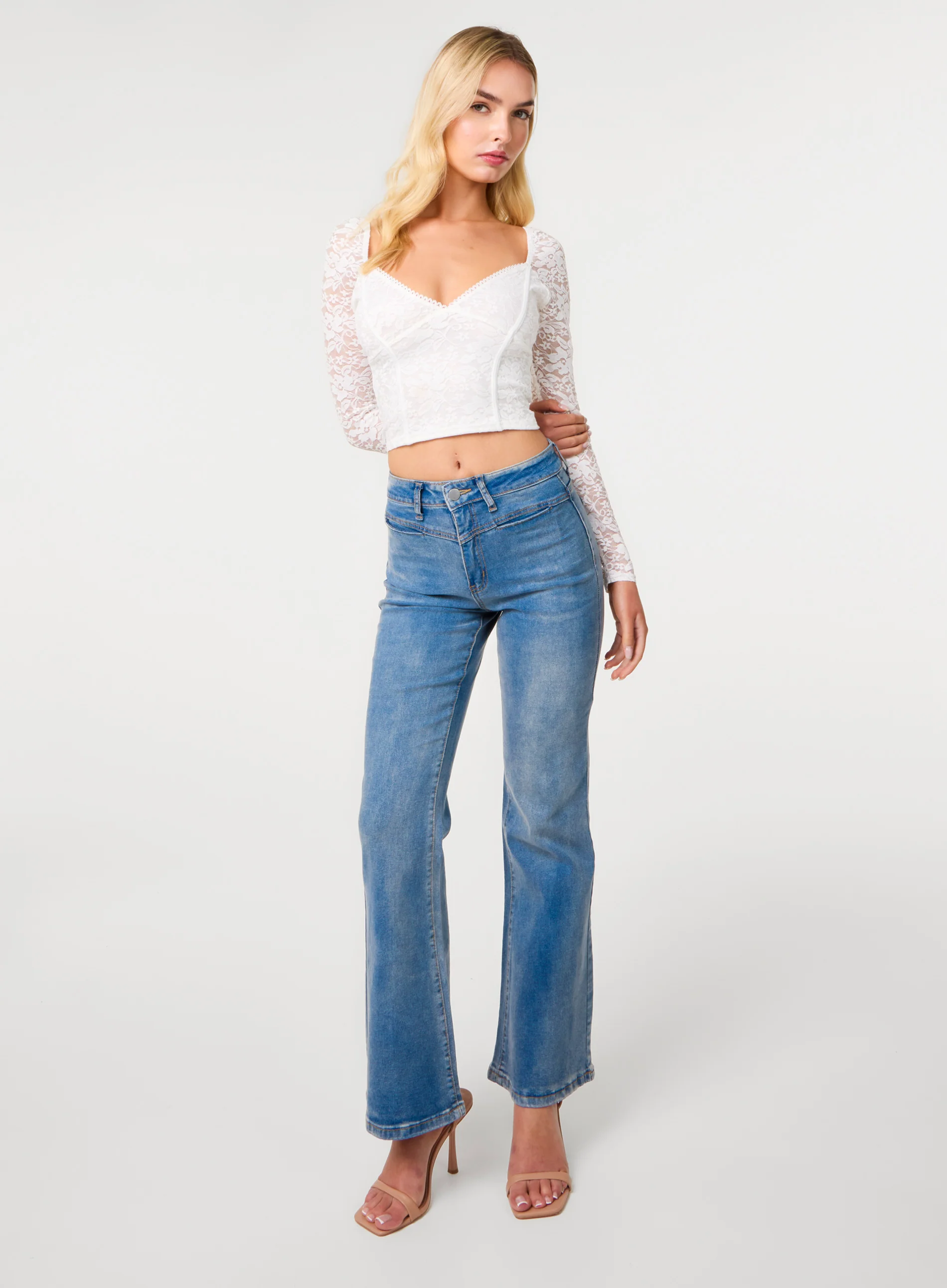 Long Sleeve Lace Top - Image 2