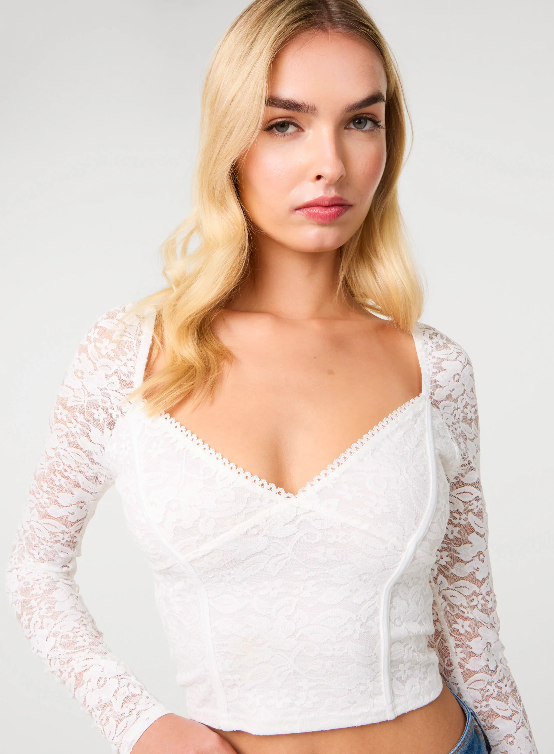 Long Sleeve Lace Top - Image 3