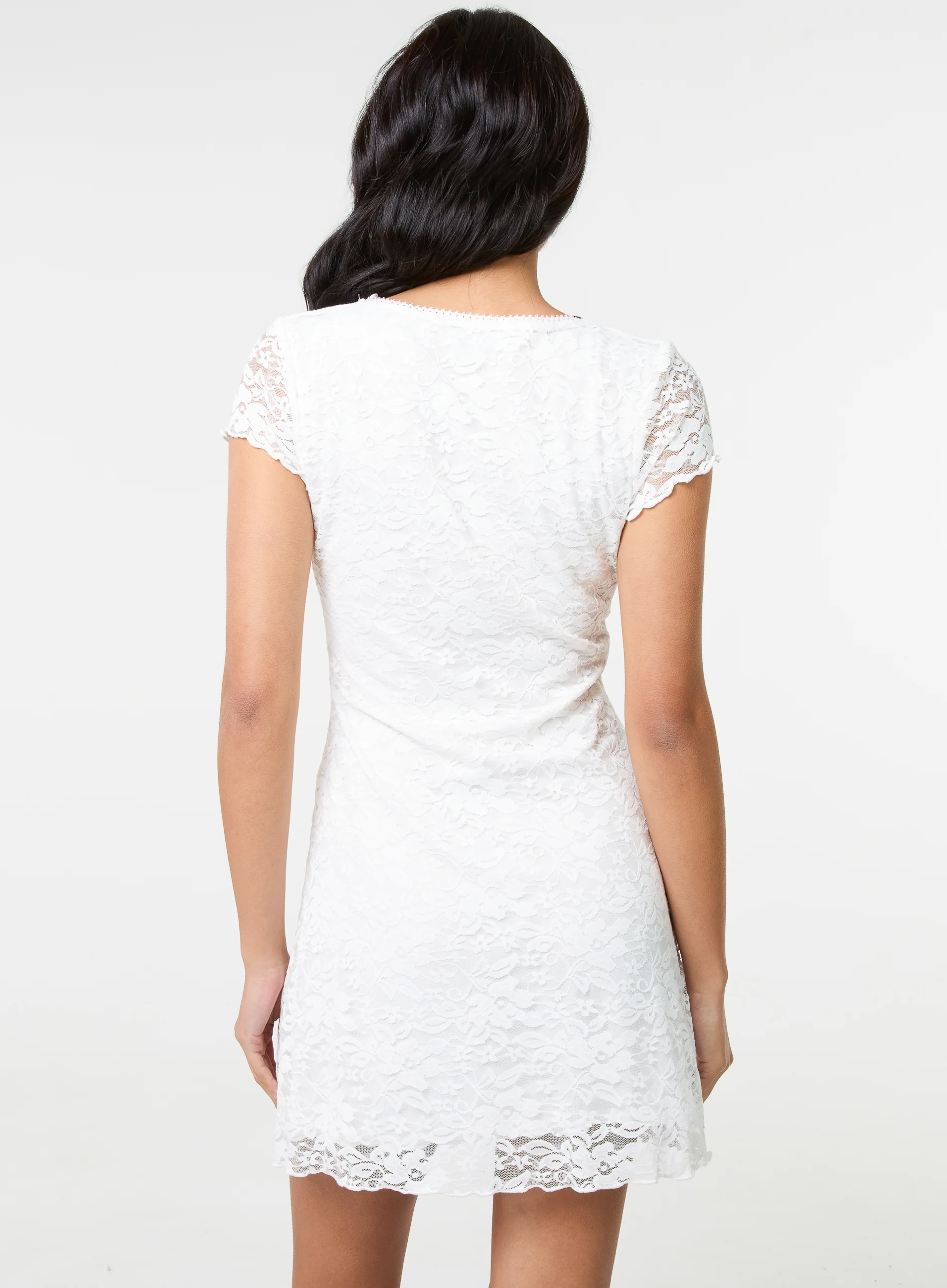 Cap Sleeve Lace Mini Dress - Image 4