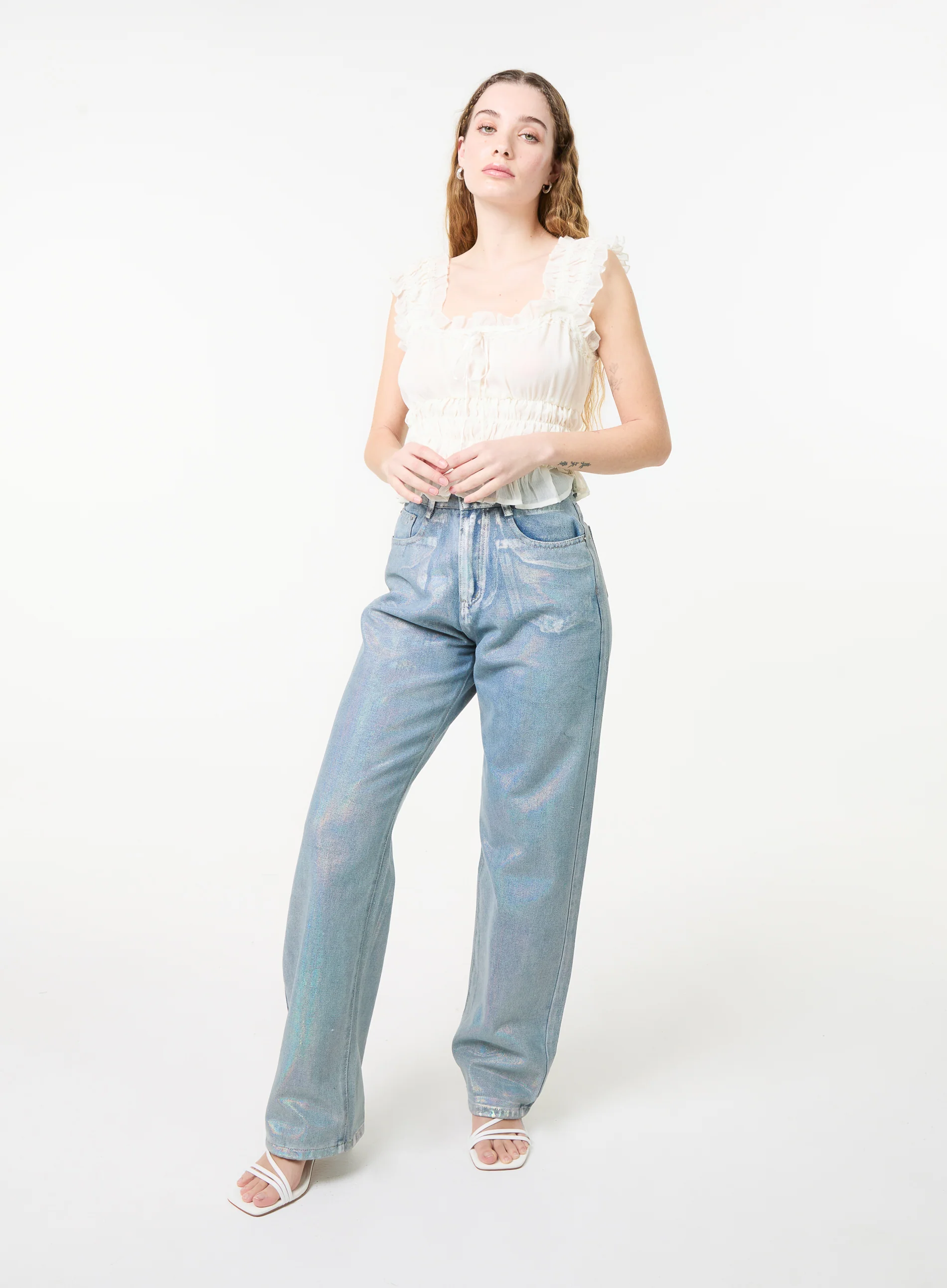 Ribbon Trim Milkmaid Top - Image 2