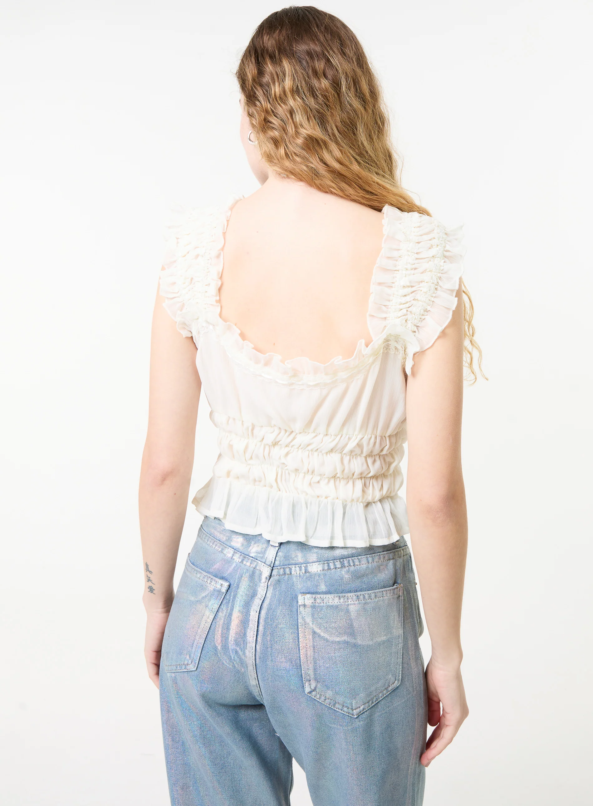 Ribbon Trim Milkmaid Top - Image 4