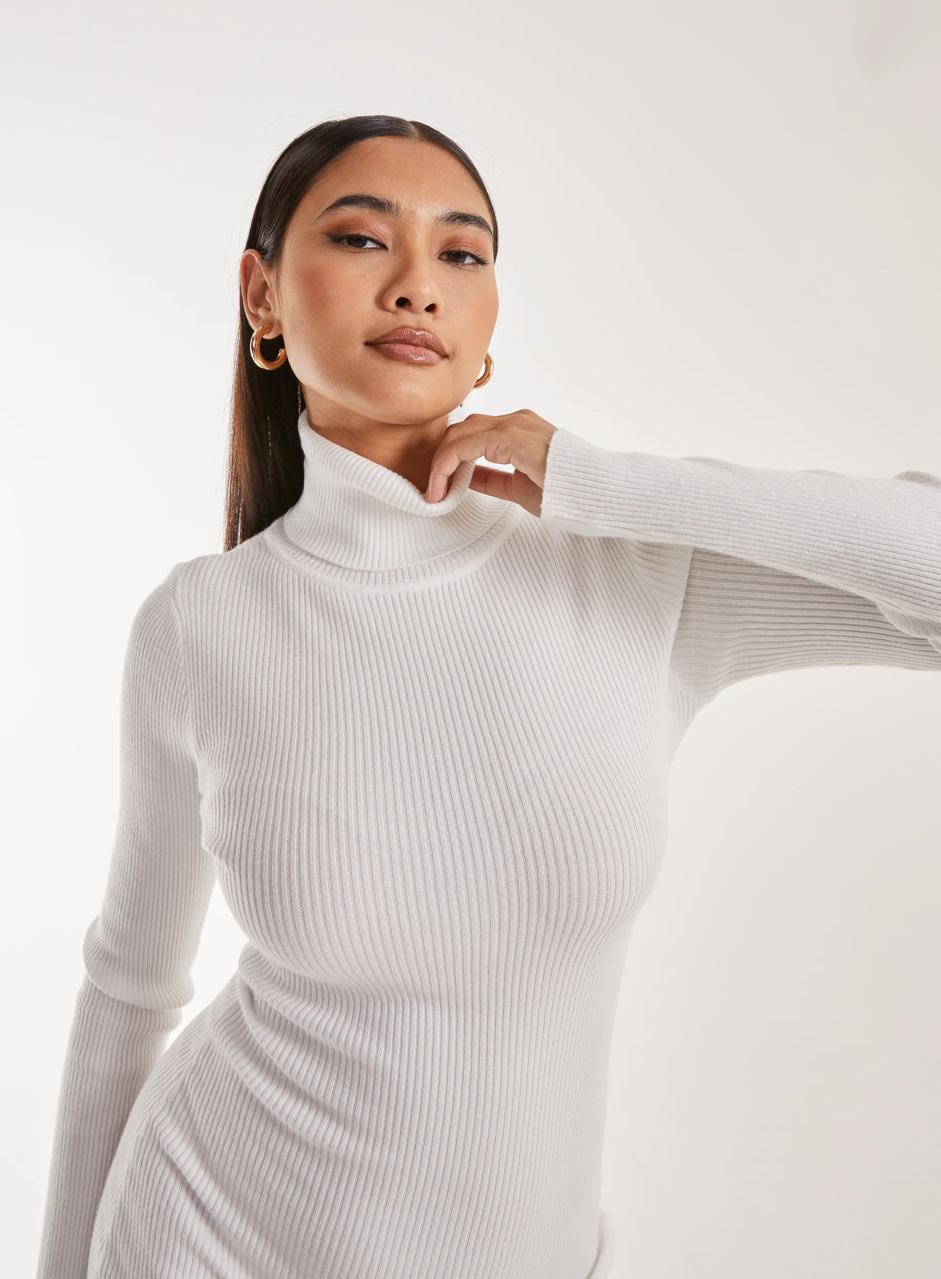 Roll Neck Mini Dress - Image 2