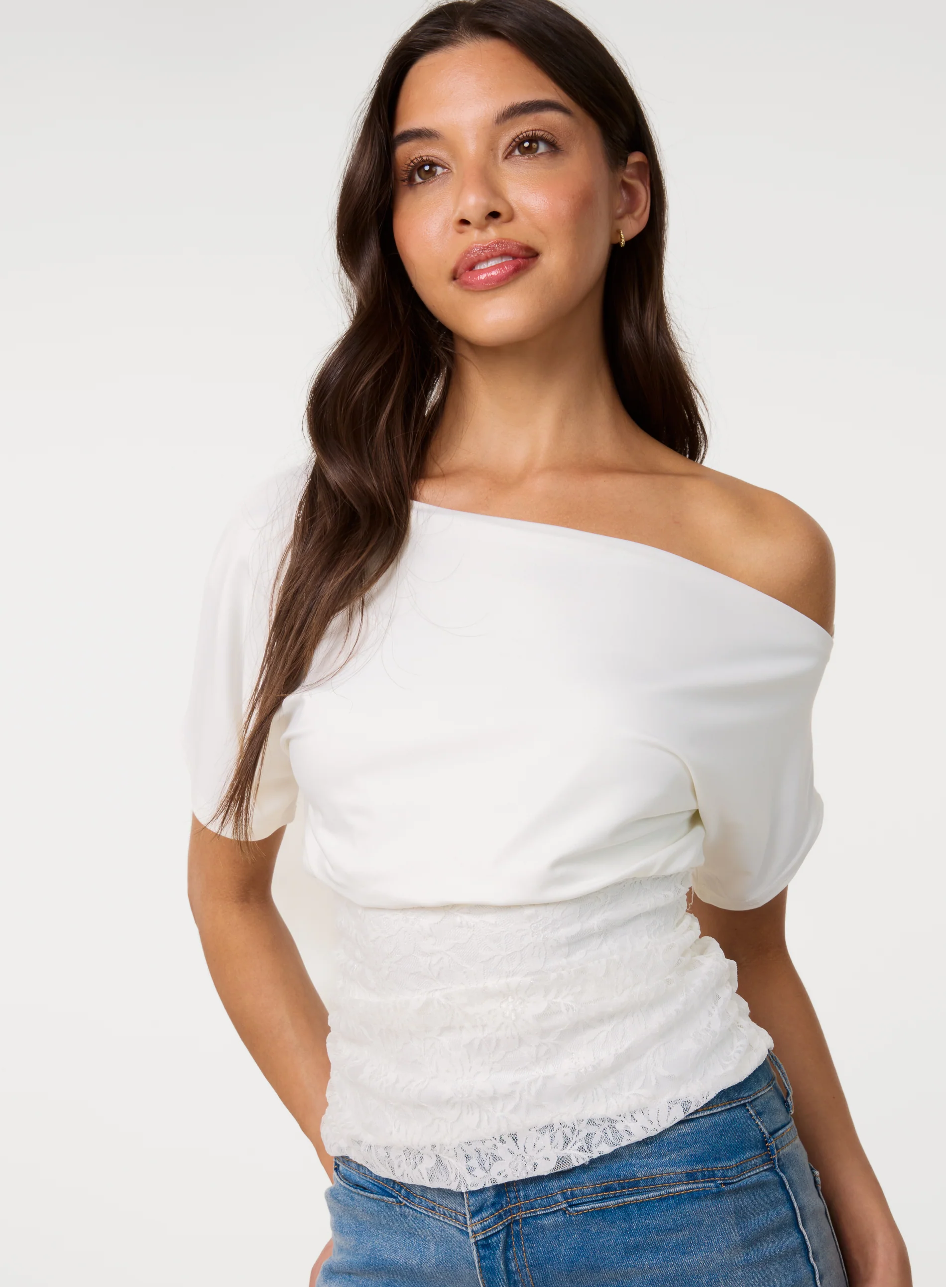 Slinky Puffball Top With Lace - Image 3