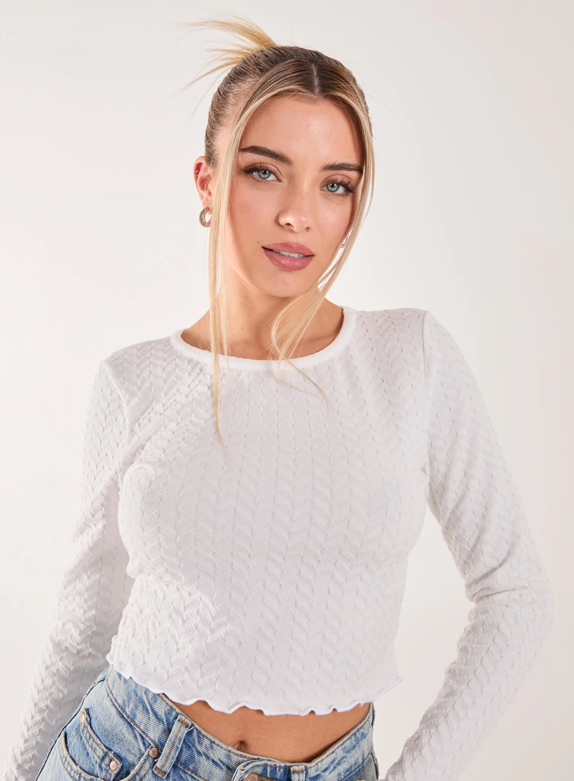 Zig Zag Jersey Long Sleeve Top - Image 3